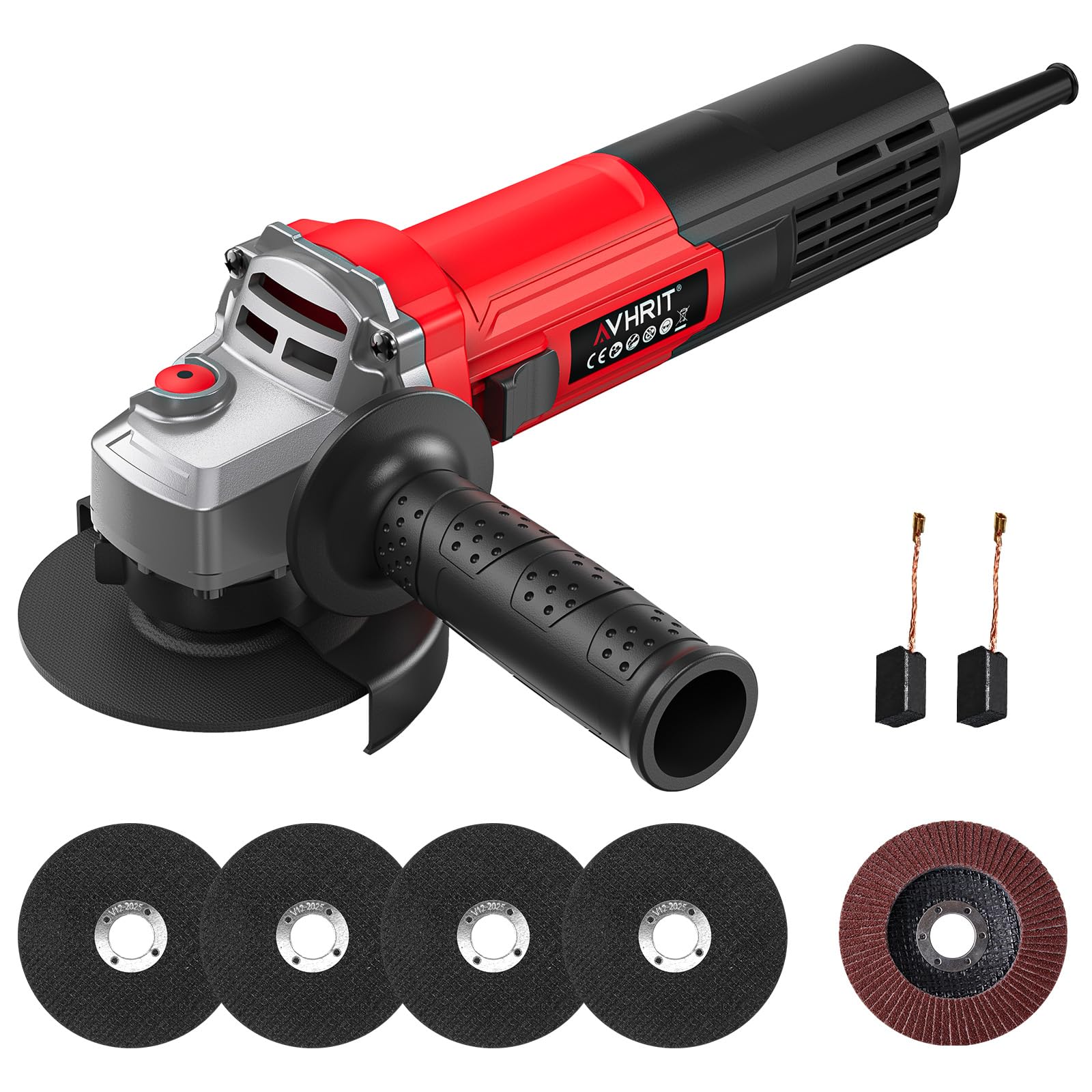 Avhrit Angle Grinder 10 Amp, 4-1/2 inch Power Angle Grinder Tools with 13000 RPM, 1200W Small Angle Grinder for Cutting, Grinding, Polishing