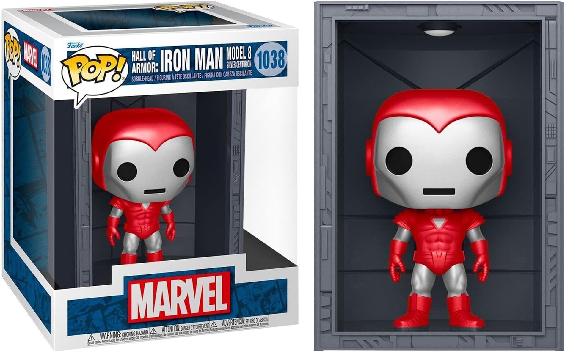 Funko Pop! Deluxe: Marvel HoA - Iron Man - MK8 SlvrCenturion - Metallic - Marvel Comics - Collectable Vinyl Figure - Gift Idea - Official Merchandise - Toys for Kids & Adults - Movies Fans