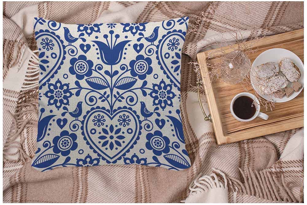 Set Di 2 Federe Per Cuscini Vintage Con Motivo Floreale - 45x45 Cm, Lino Misto, Per Divano E Letto