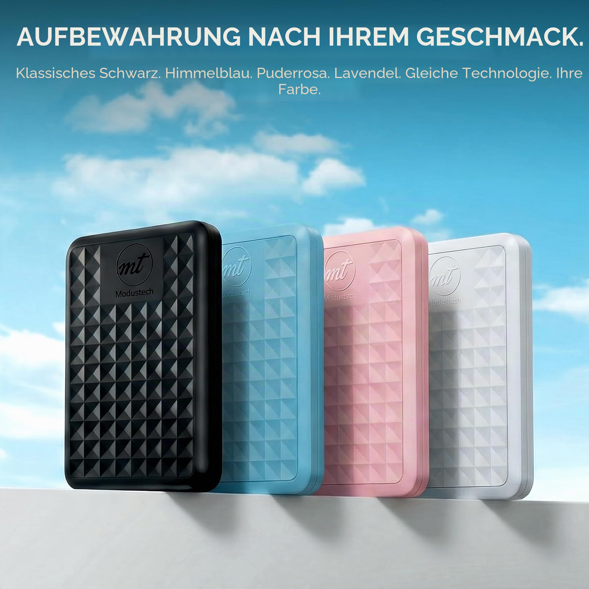 ModusTech Facet 1TB Externe Festplatte Tragbar USB-C/USB 3.1 5Gbps — Kompakte High Speed HDD für Backup, Datensicherung, Gaming, PC, Mac, Laptop, PS4, Xbox, Smart TV (Schwarz)
