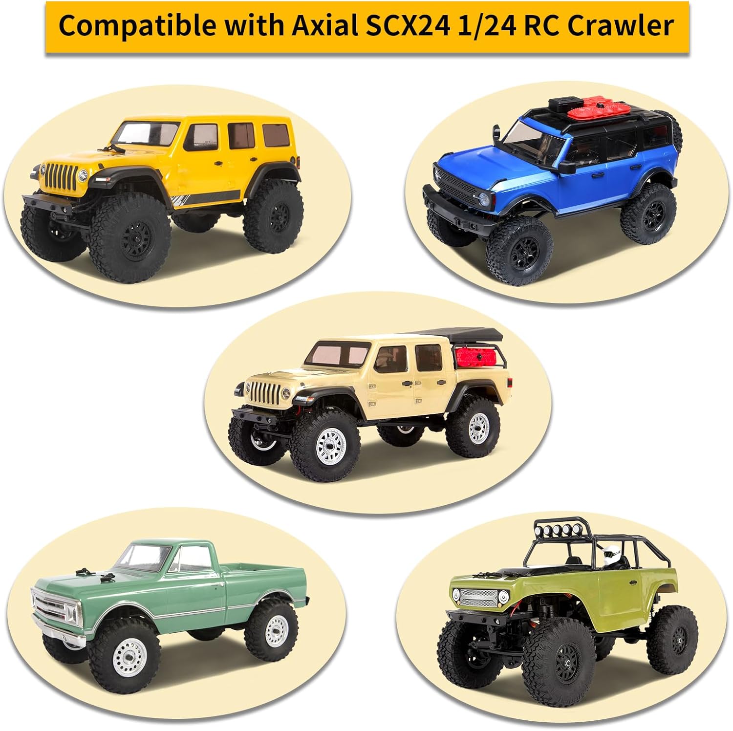 Brass Diff Covers Front & Rear, Brass Steering Knuckles with Ball Bearings for Axial SCX24 Deadbolt C10 Wrangler SCX24 Upgrades (Gold)