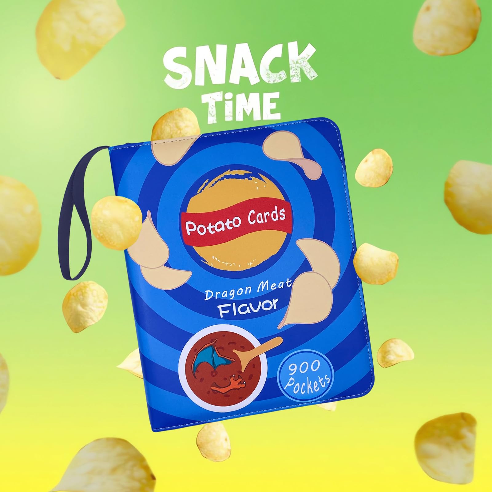 Trading Card Binder Album, 900 Pockets, 50 Removable Sleeves, 3-Ring Zipper, 9-Pocket Pages (Blue 900)