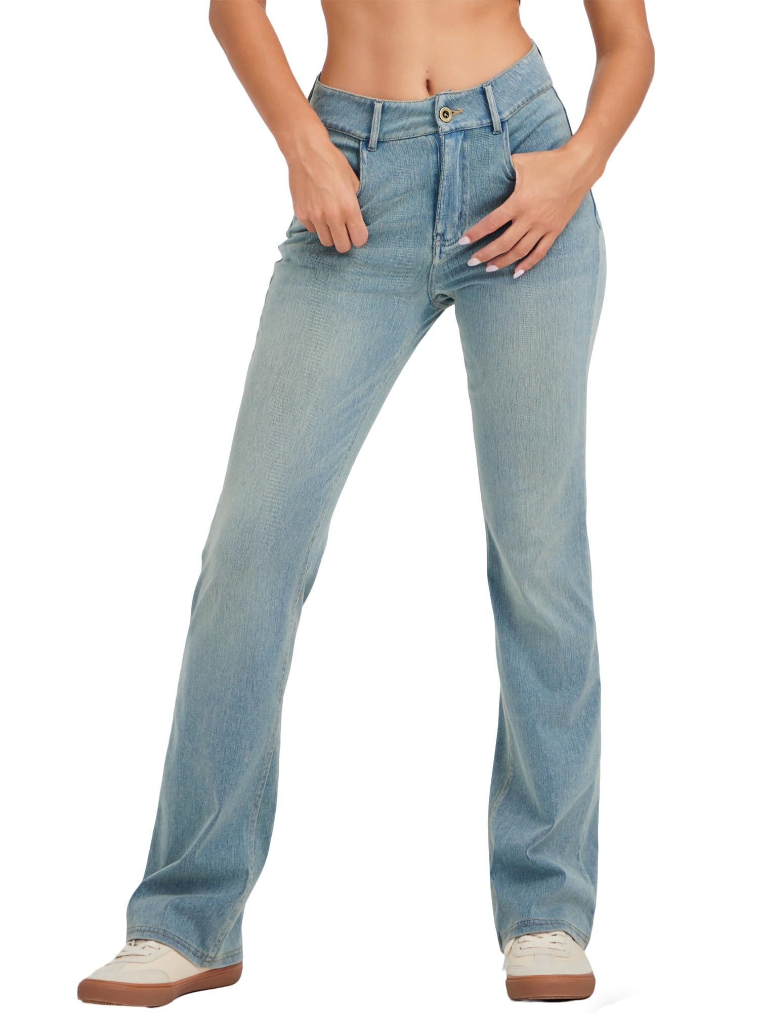 LaiEr Damen hohe Stretch Yoga Jeans,Skinny und Hüfte Heben P