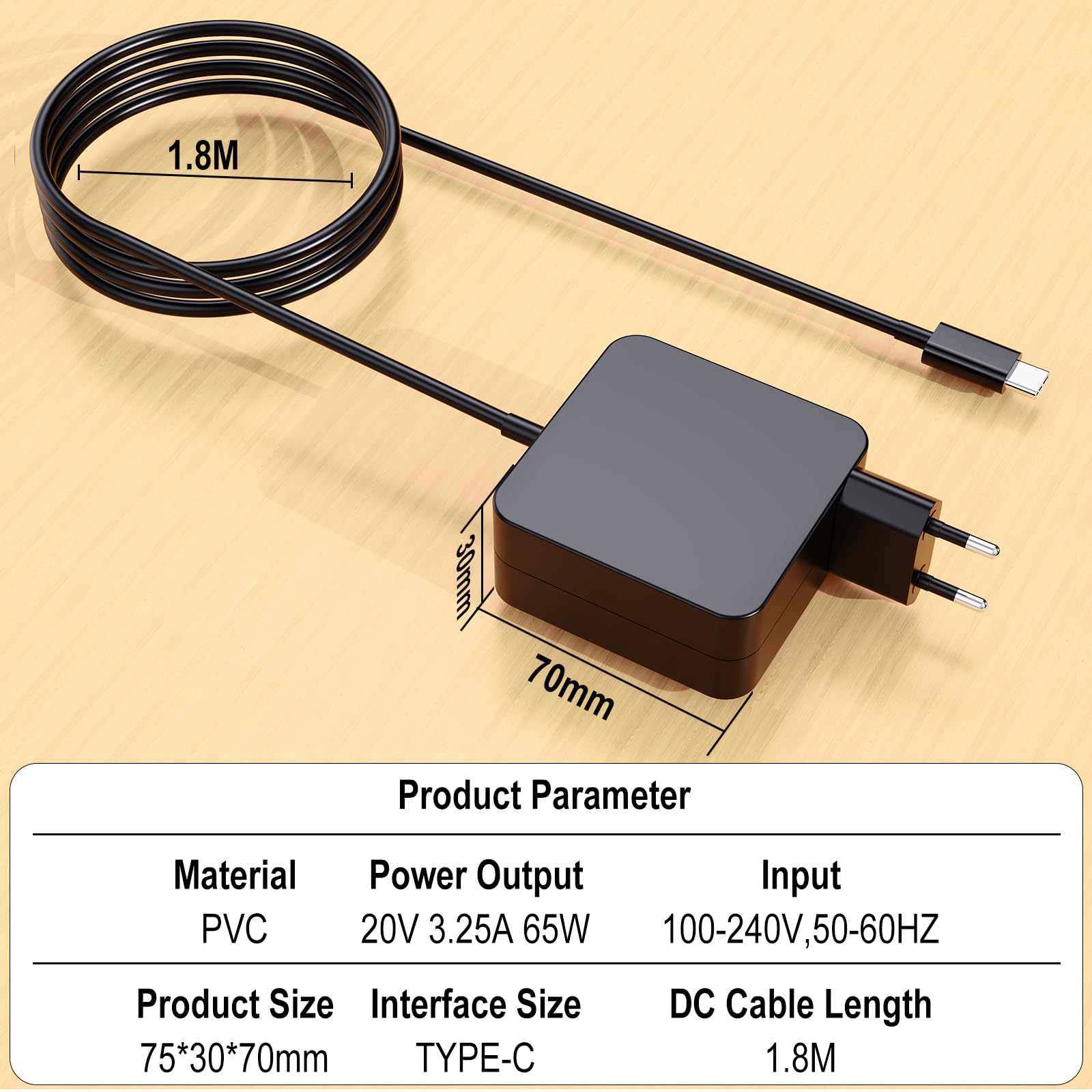 Caricatore USB C 65 W per Nintendo Switch 2, ROG Ally, Steam Deck, tablet, computer portatili, Samsung Galaxy, Pixel, caricatore da muro rapido PD 65 W