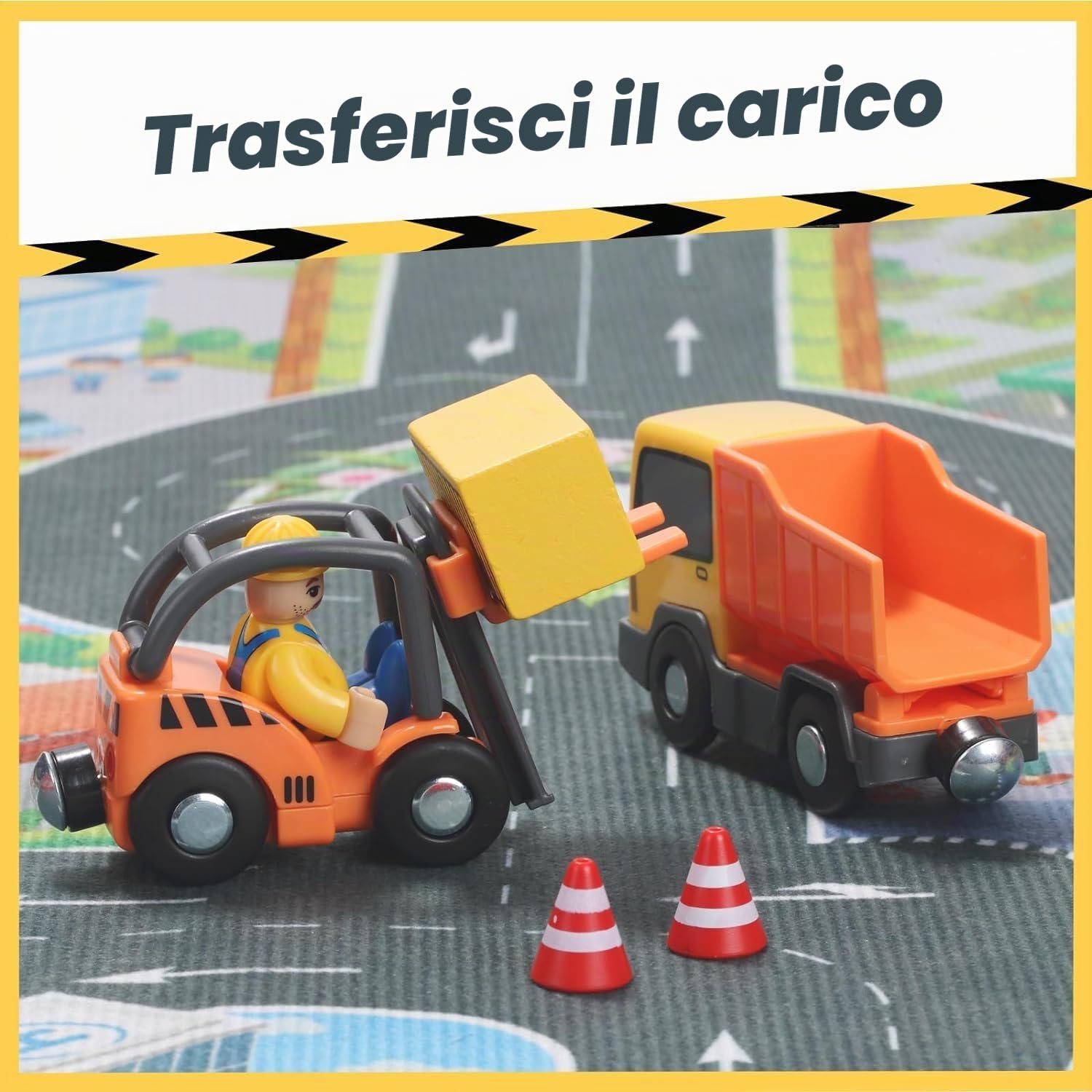 Giant Bean Kit 12 Pz Treno Legno Magnetico Bambino Elettrico | Struttura Magnetica Pista Ragazzi Ragazze 3 4 5 Anni Gioco