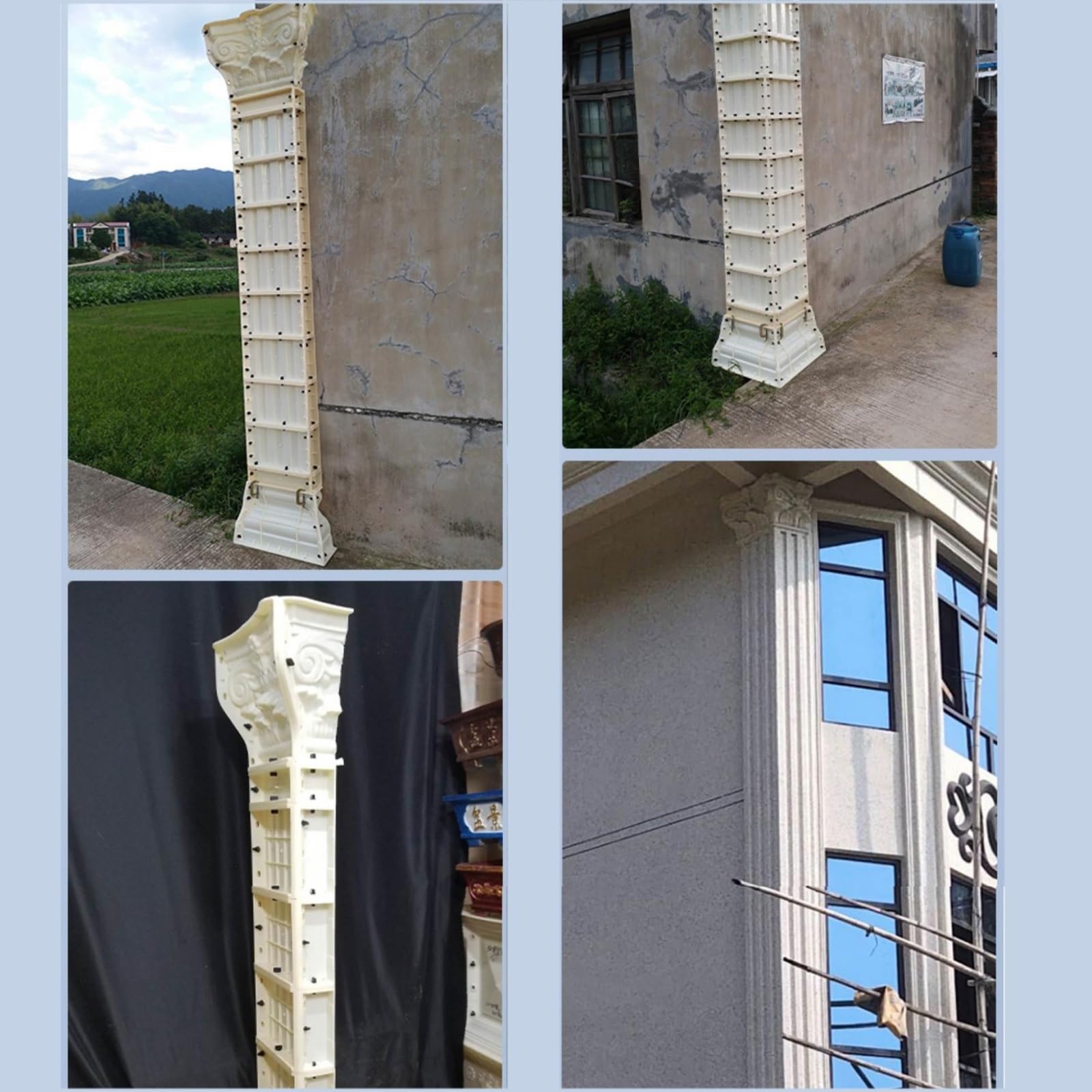 Stampi per balaustra a colonna romana da 3,5 m, decorazione architettonica rotonda per pilastro, ABS fai da te per colata di cemento, gesso e calcestruzzo