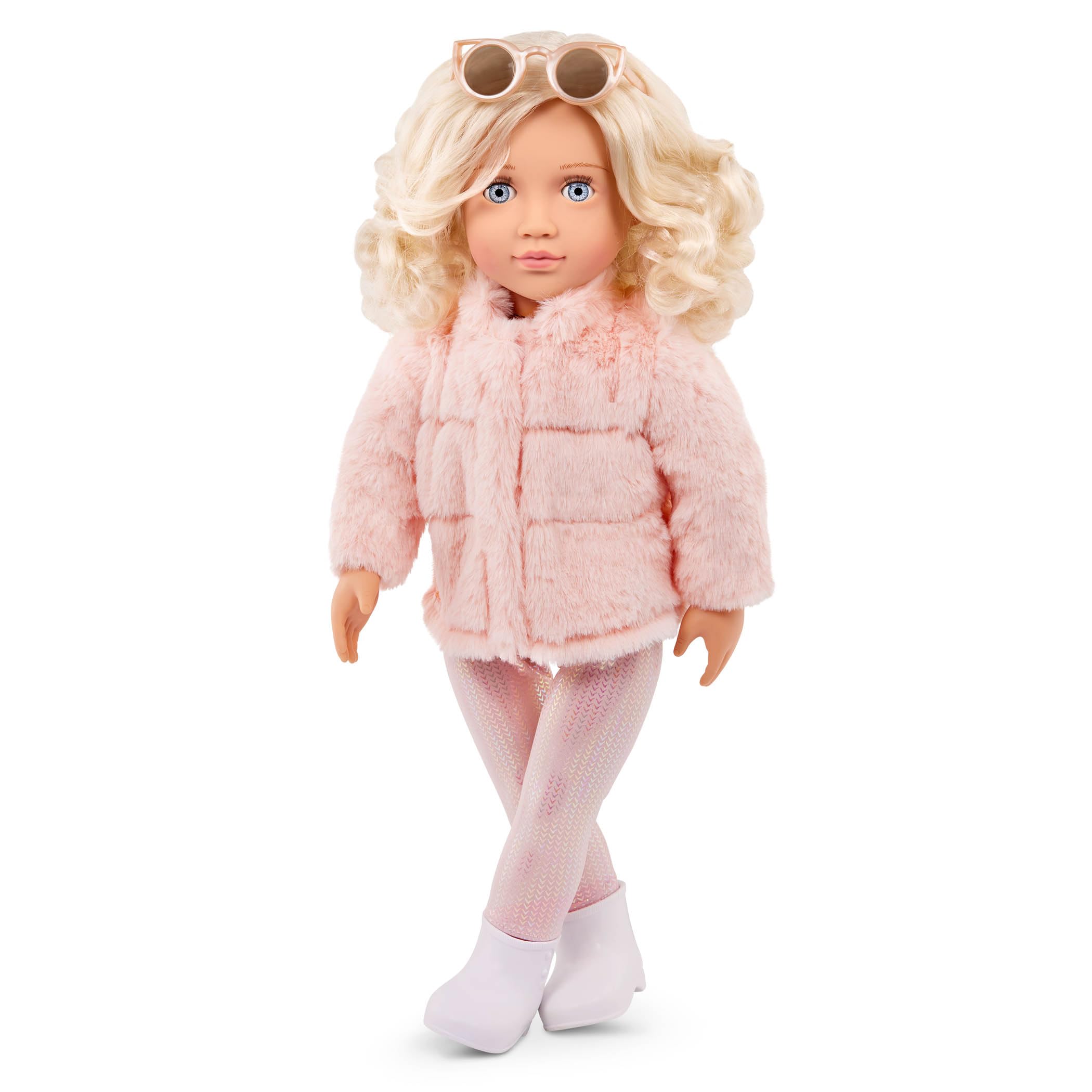 Our Generation - Ava - 18-Inch Fashion Doll - Lifelike Light-Blue Eyes & Wavy Blonde Hair - Pink Faux-Fur Coat Outfit - Pretend Play - Toy for Kids 3 Years + — image 1