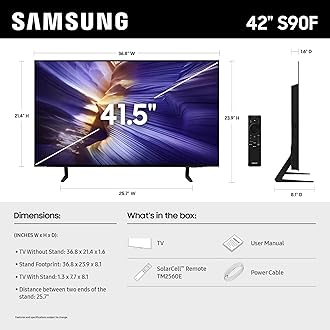 SAMSUNG 42-Inch Class OLED S90F 4K Smart TV (2025 Model) NQ4 AI Gen3 Processor, 4K AI Upscaling Pro, OLED HDR +, Motion Xcelerator 144Hz, Samsung Vision AI, Alexa Built-in