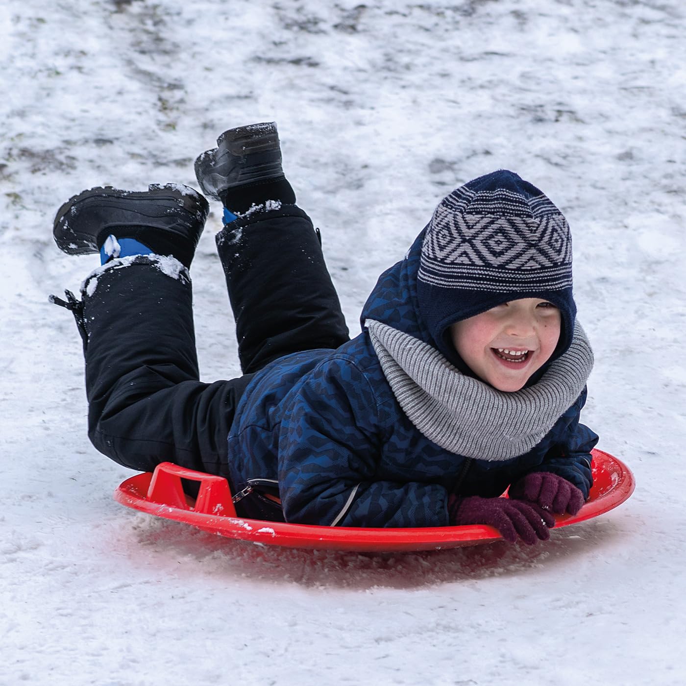 JamARA -Snow Play - Plato antideslizante de 60 cm en ambos lados, cuerpo de plástico duradero y resistente, peso ligero de solo 555 g