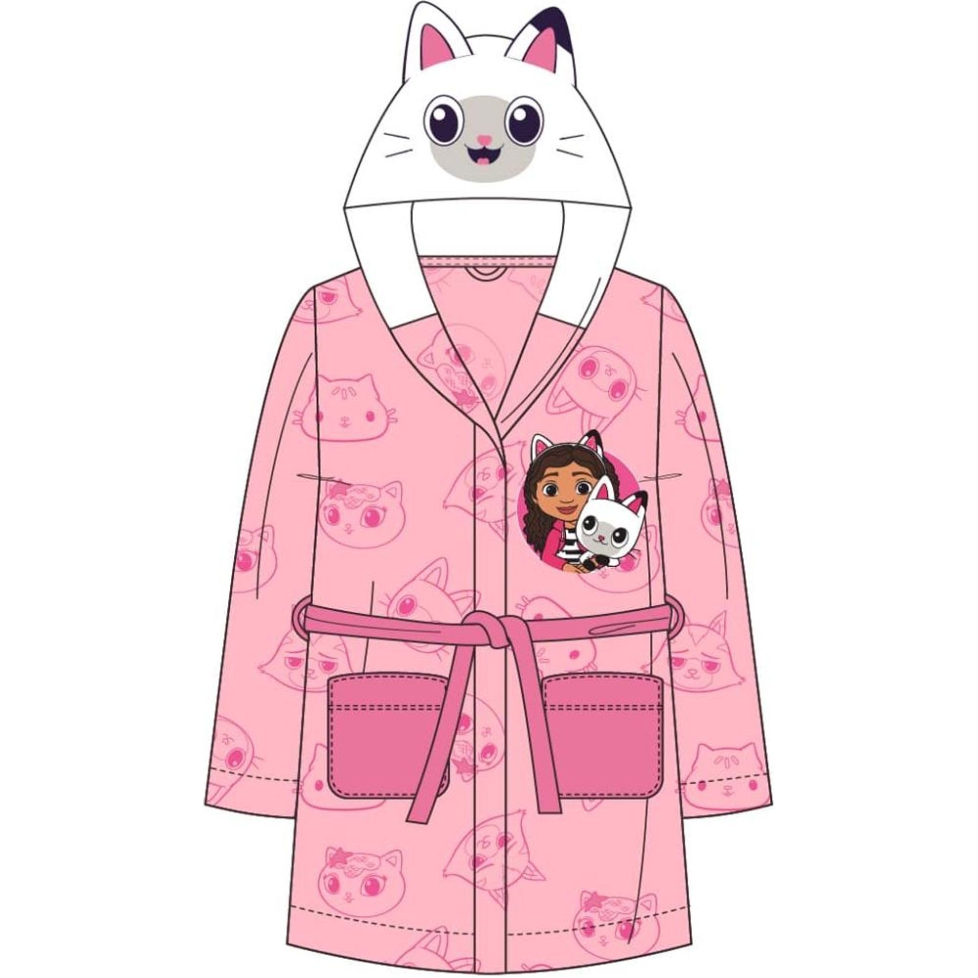CERDÁ LIFE'S LITTLE MOMENTS Batín Suave Y Niñas Con Capucha Y Cinturón – Bata CASA Gabby´s Calentita Y Cómoda Tejido Tipo Polar Batin, Gabby's Dollhouse, 5 Years Unisex Child