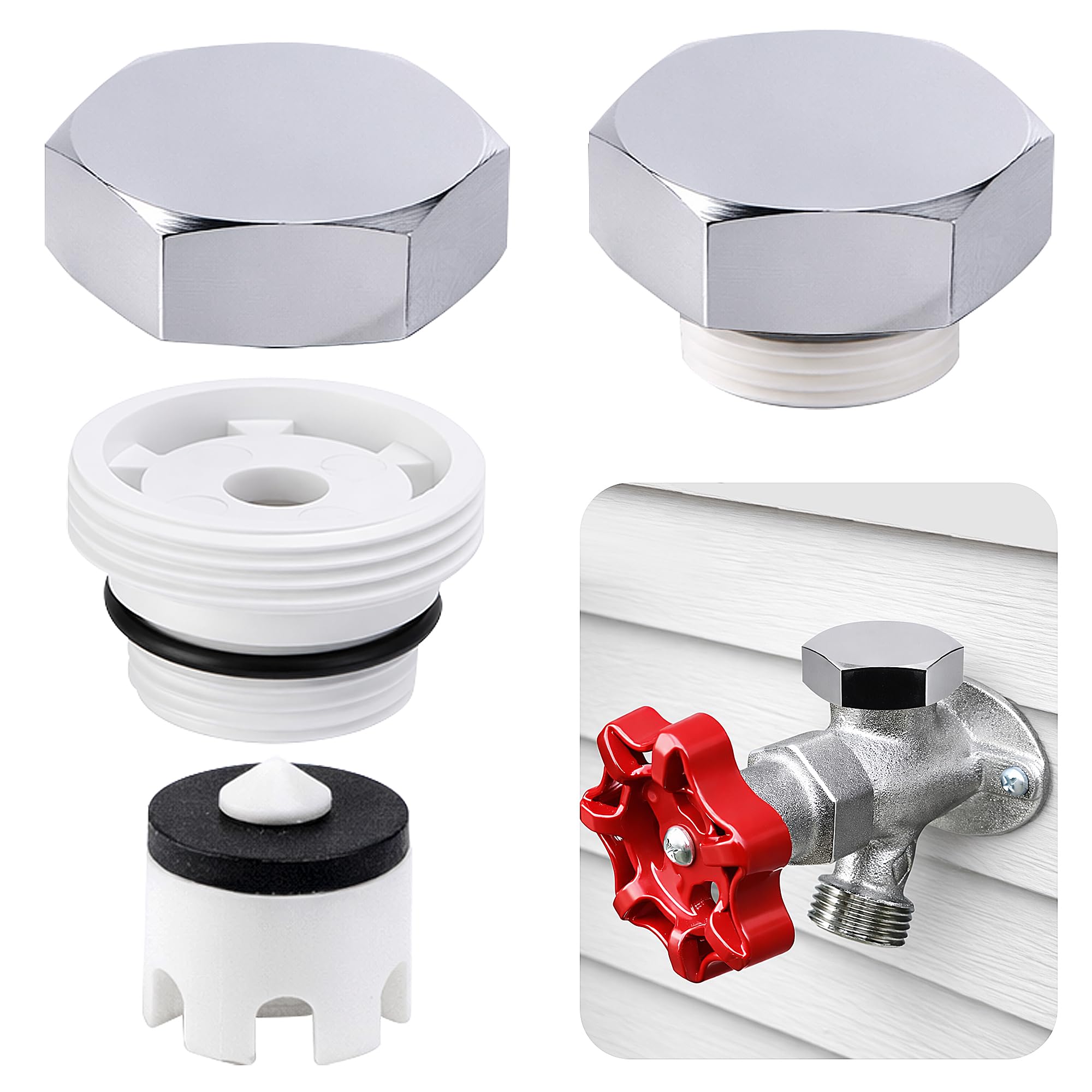 Photo 1 of Nkiy Quen 2 Pack Vacuum Breakers Outside Faucet, Stainless Steel Vacuum Breaker Repair Kit Vac-Vbk-X1B, Vacuum Breaker Replacement for Traditional Anti Siphon Frost Free Sillcock Valves