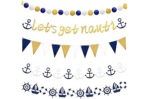 5 Pieces Boat Birthday Party Decorations Let's Get Nauti Banner