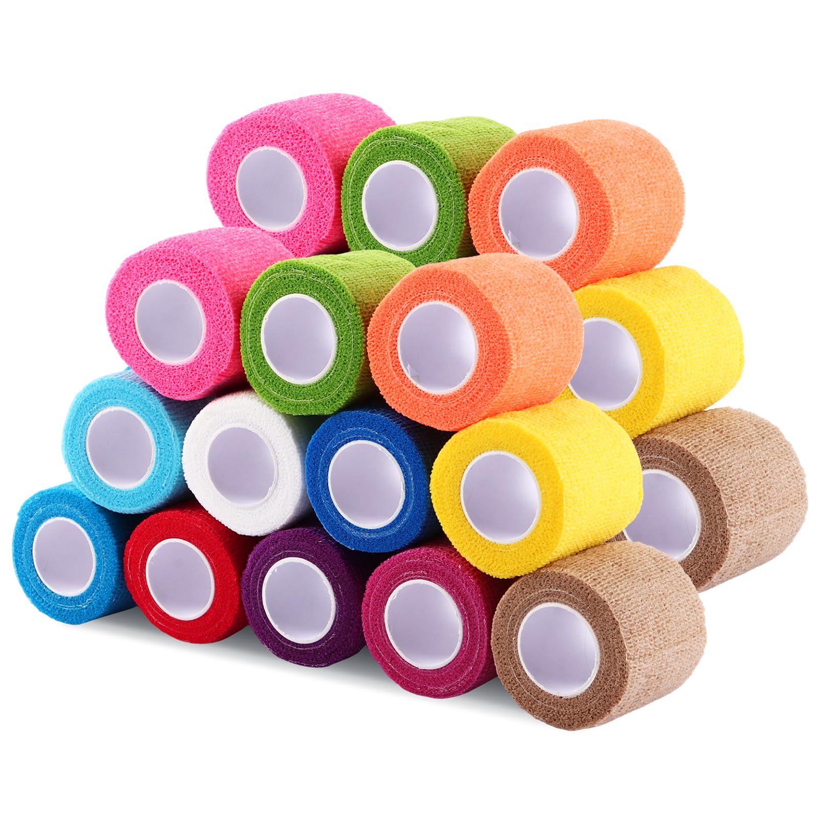 Bandage auto-adhésif 5cm sport et vétérinaire : lot 24 bandes élastiques cohésives