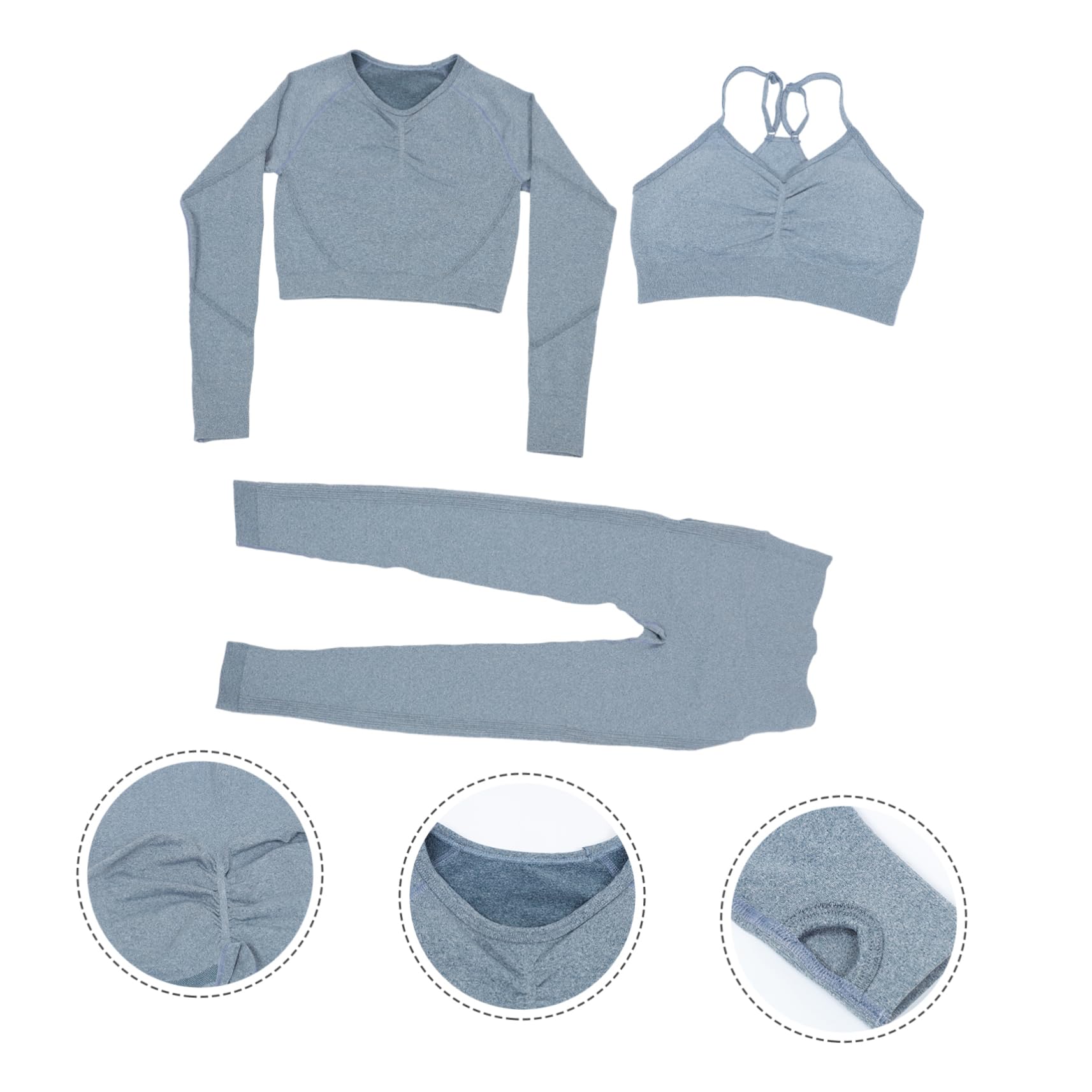 BESPORTBLE Yoga sans Coutures pour Femme Legging Haute Shirt à Manches Longues Tenue De Sport