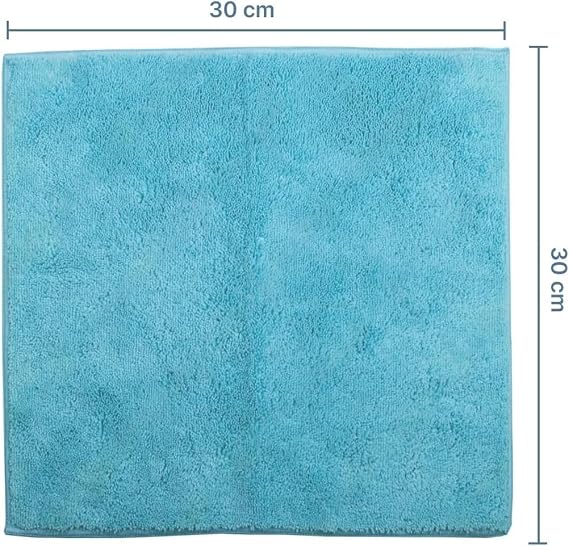 delka Microfibre Cleaning Cloths –Multi-Purpose, Ultra Soft & Lint-Free –Reusable, Streak-Free for Kitchen, Car, Glass, Windows & Electronics (Blue)
