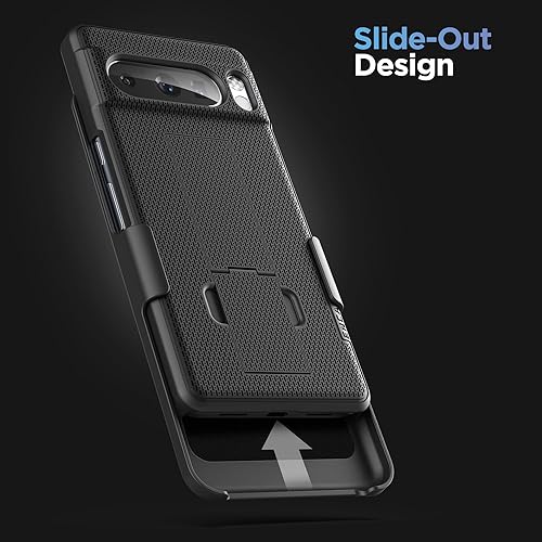 Miniatura 6 de DuraClip - Funda para cinturón para Google Pixel 8 Pro con clip de funda y soporte para teléfono, color negro