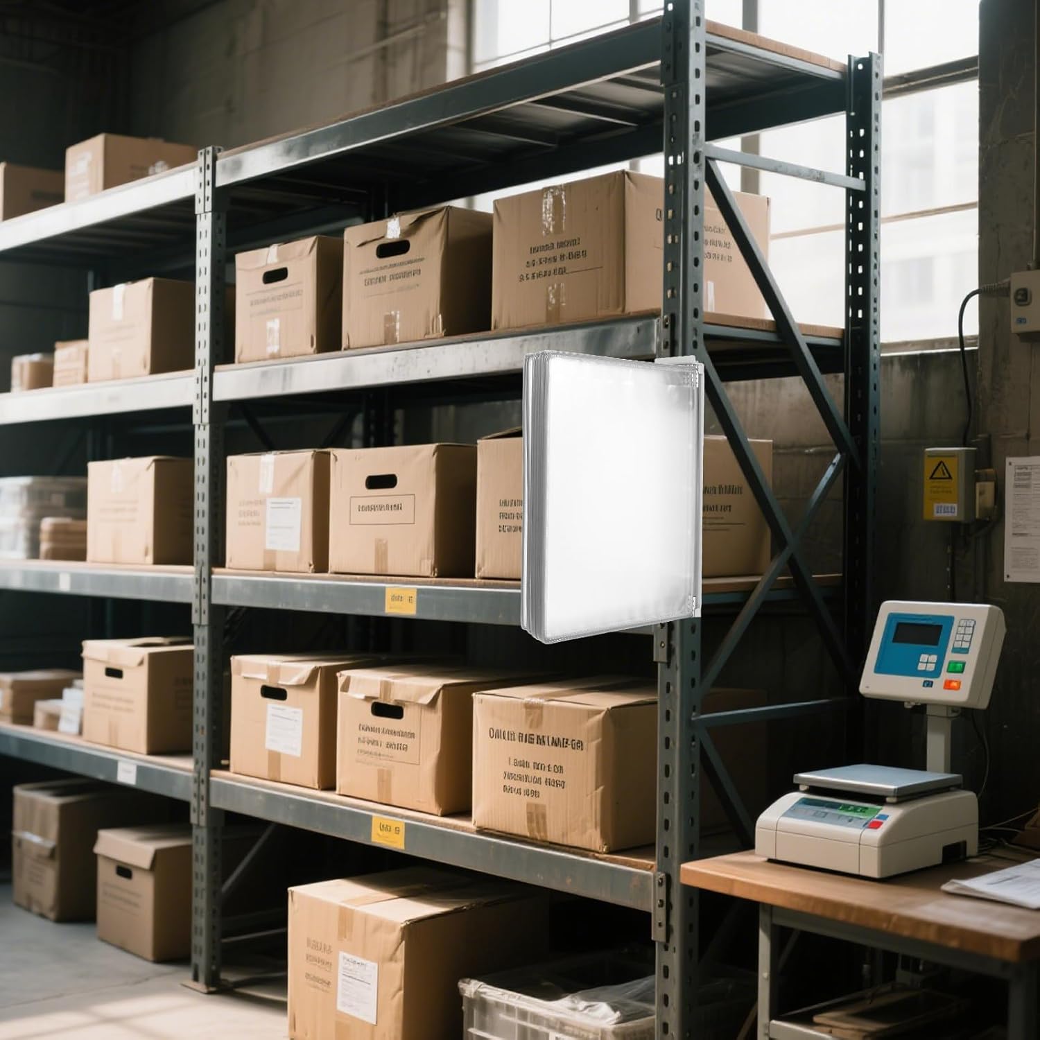 GANAZONO Wall Mounted File Folder Organizer 10-page A4 Document Display Rack Gray Plastic Wall Hanging Catalog Display Rack for Office and Workshop Reference System