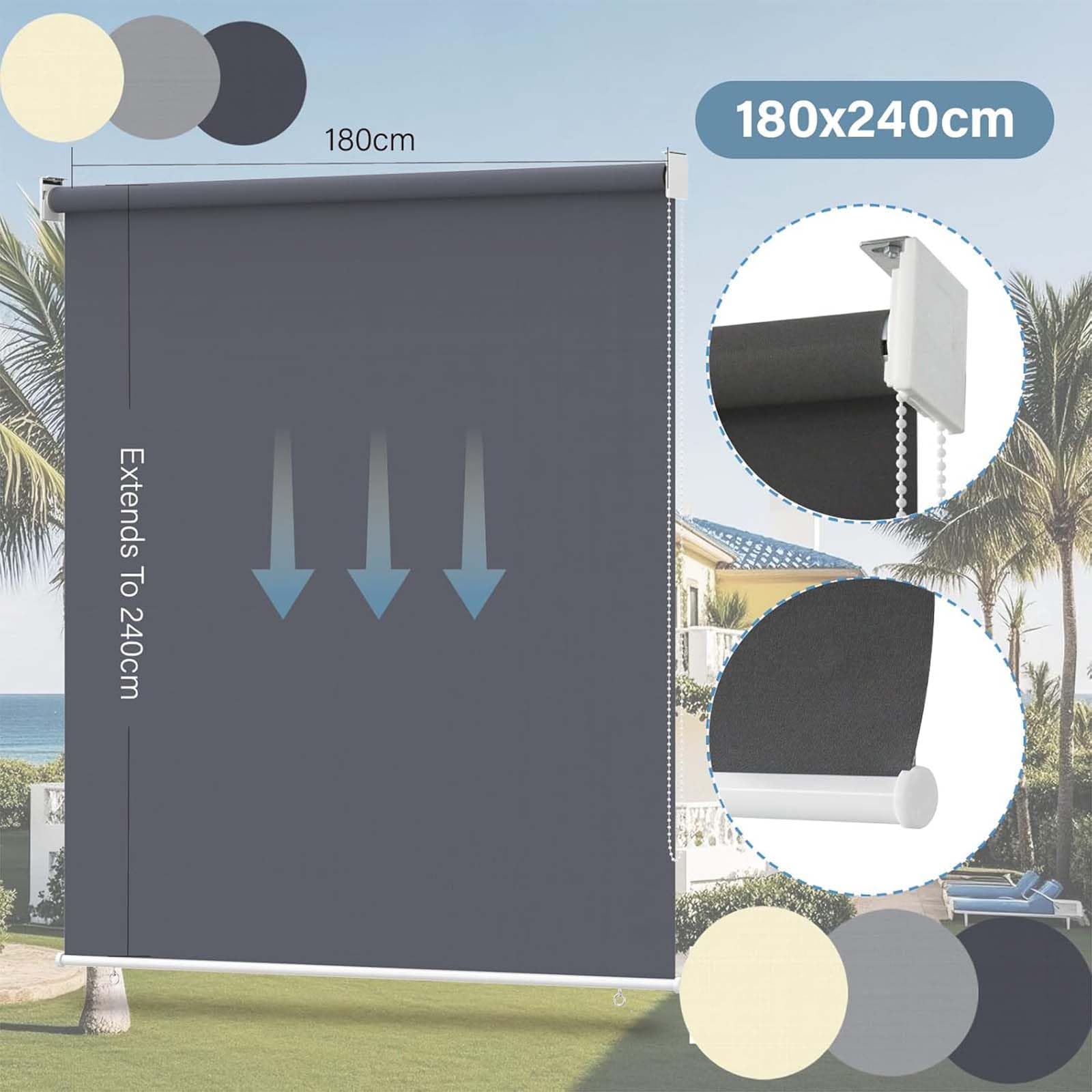 Persianas enrollables opacas, con aislamiento térmico, kit de fácil instalación, multi, perfecto para control de luz y privacidad, ideal para uso doméstico y de oficina