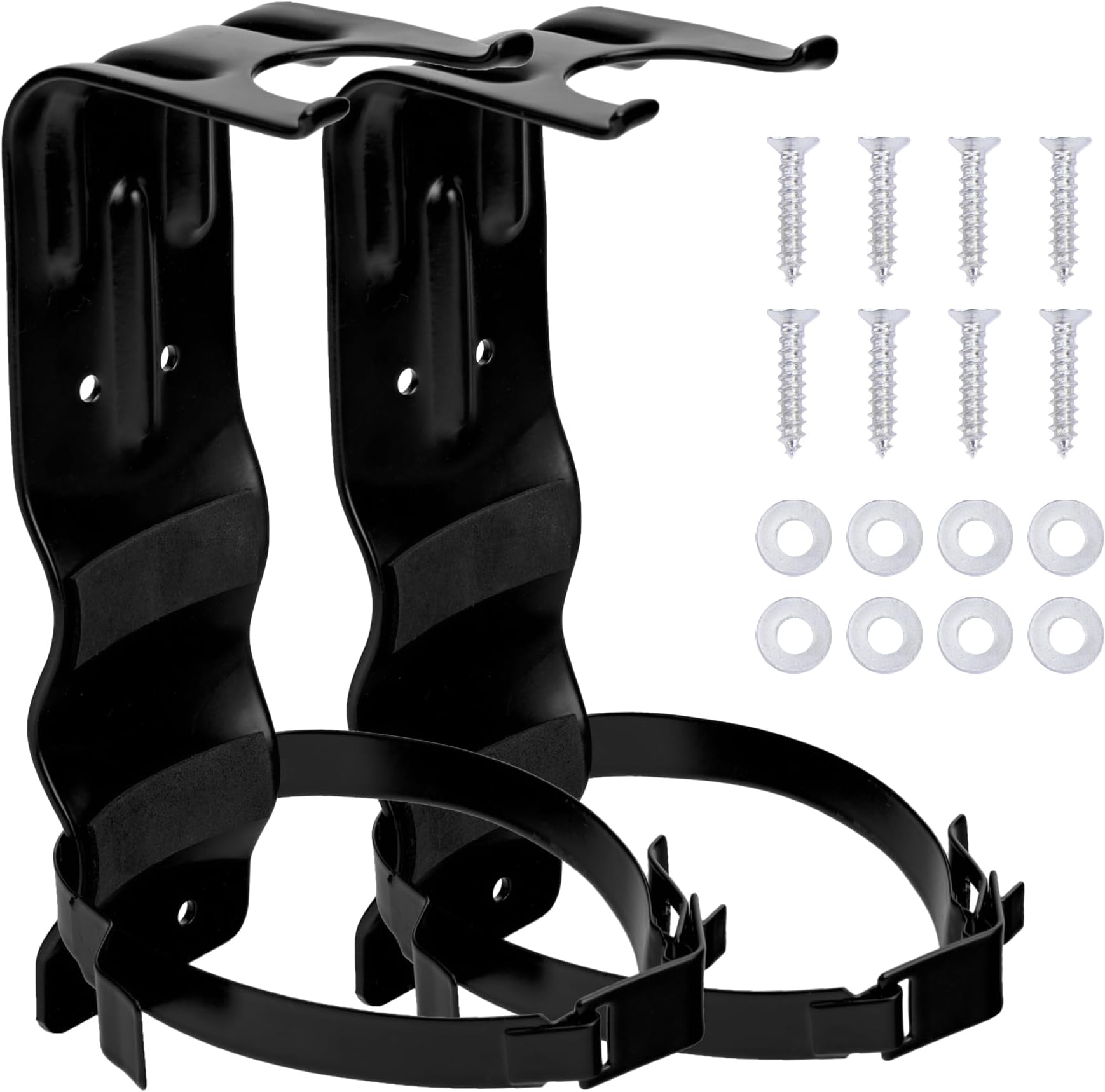 2 Pack Fire Extinguisher Brackets, 5 LB Fire Extinguisher Wall Mount Bracket, Metal Heavy Duty Fire Extinguishers Holder for Home, Car, RV, Truck, Mini Fire Extinguishers (Non-Universal)