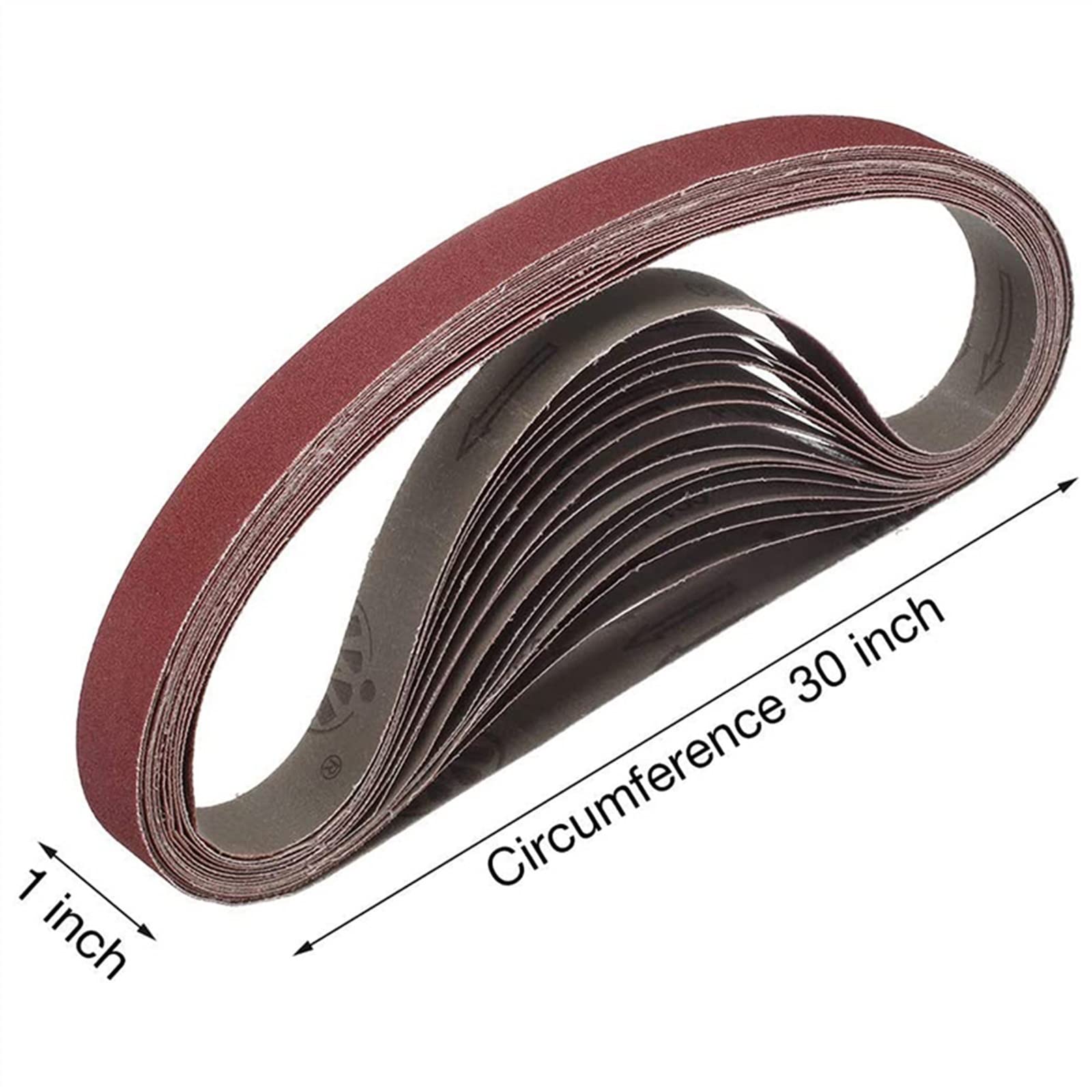 Rotolo di carta vetrata, carta vetrata fine, Nastri abrasivi for ossido di alluminio da 15 pezzi 1X30 pollici Nastri abrasivi for carichi pesanti Nastri abrasivi for levigatrice a nastro for smeriglia