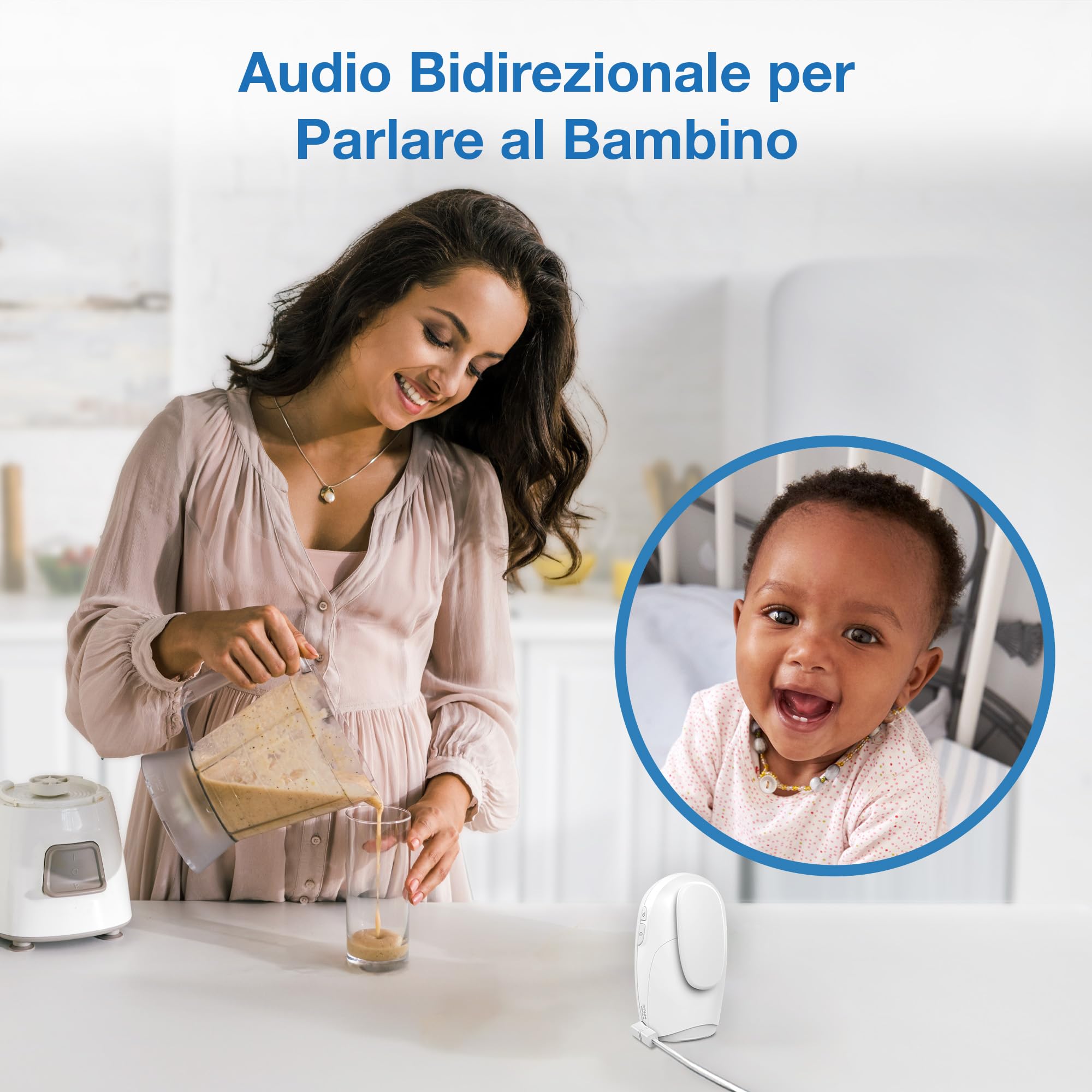 VTech DM1212 Baby Audio Monitor for Babies, Coverage up to 460 m, Battery Up to 8 Hours, Projection Night Light, Lullabies, Bidirectional, Sound Alerts, Safe Transmission, White
