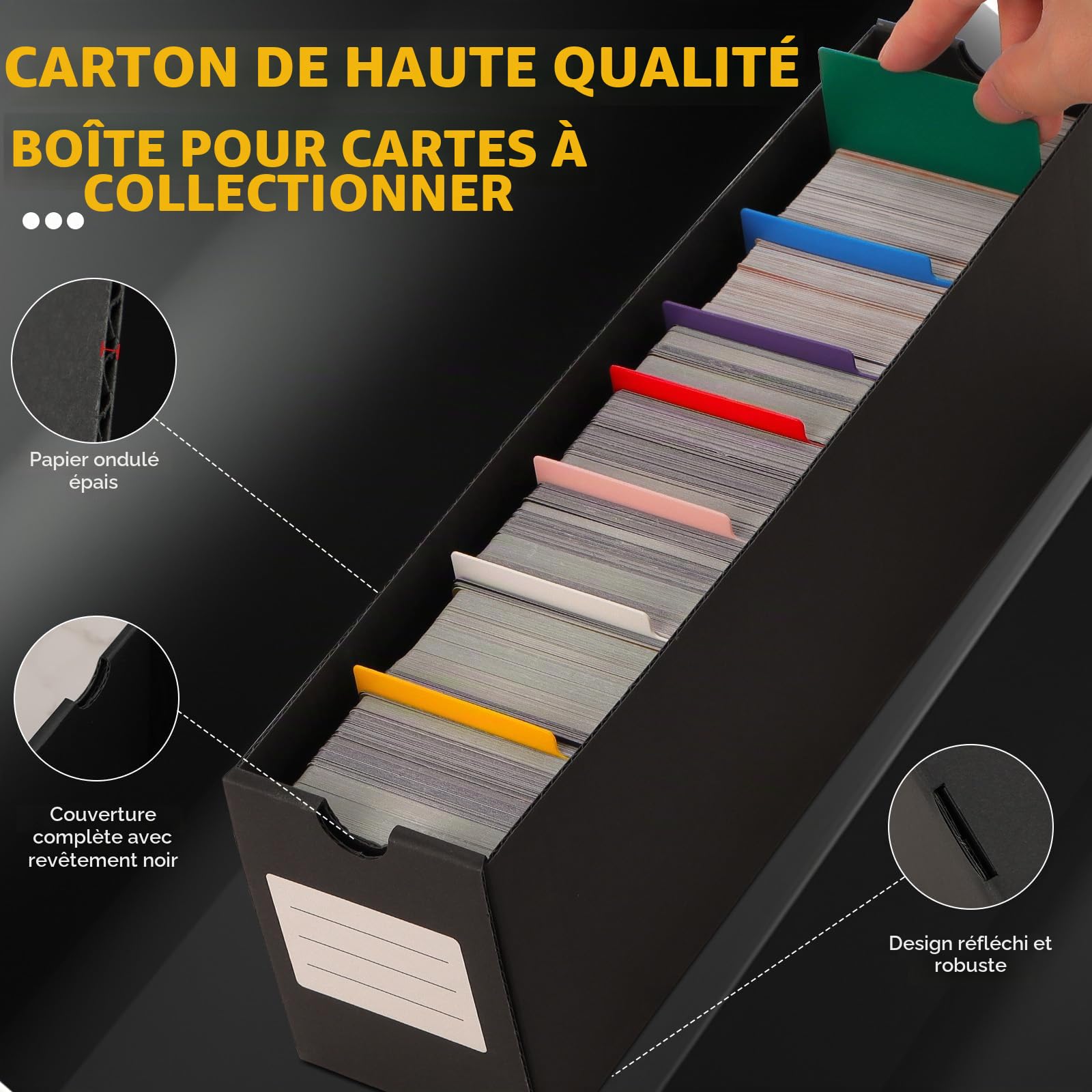 Boîte de Rangement Pour Cartes à Collectionner,Plus de 12000+ Boîtes de Rangement en Carton Avec 48 Intercalaires,Organiseur de Cartes à Collectionner Pour Cartes TCG