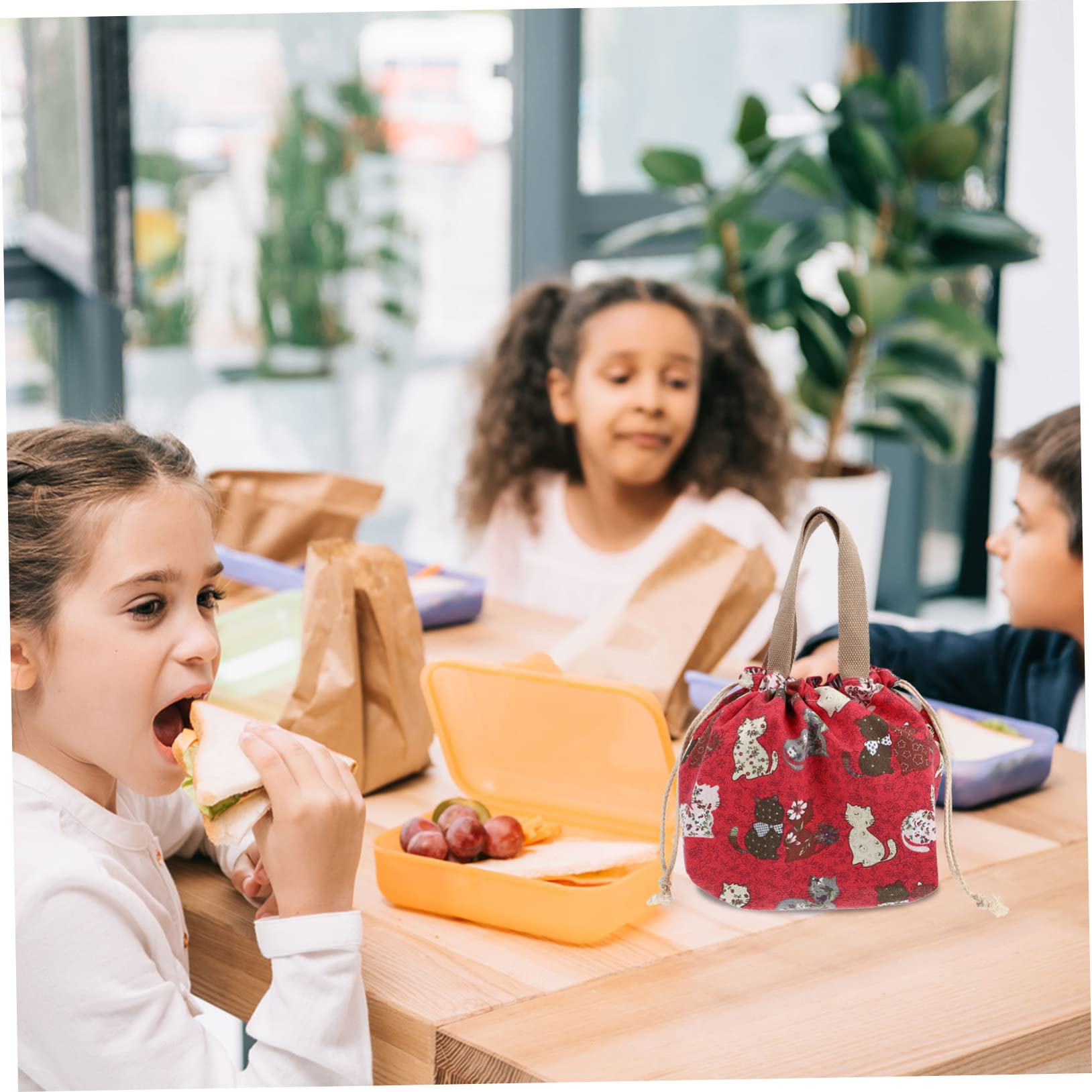 TOPBATHY 3piezas Bolsa De Almuerzo Cordón De Japonés Bolsa Bento Adorable Para Picnic y Diseño Práctico y De Llevar