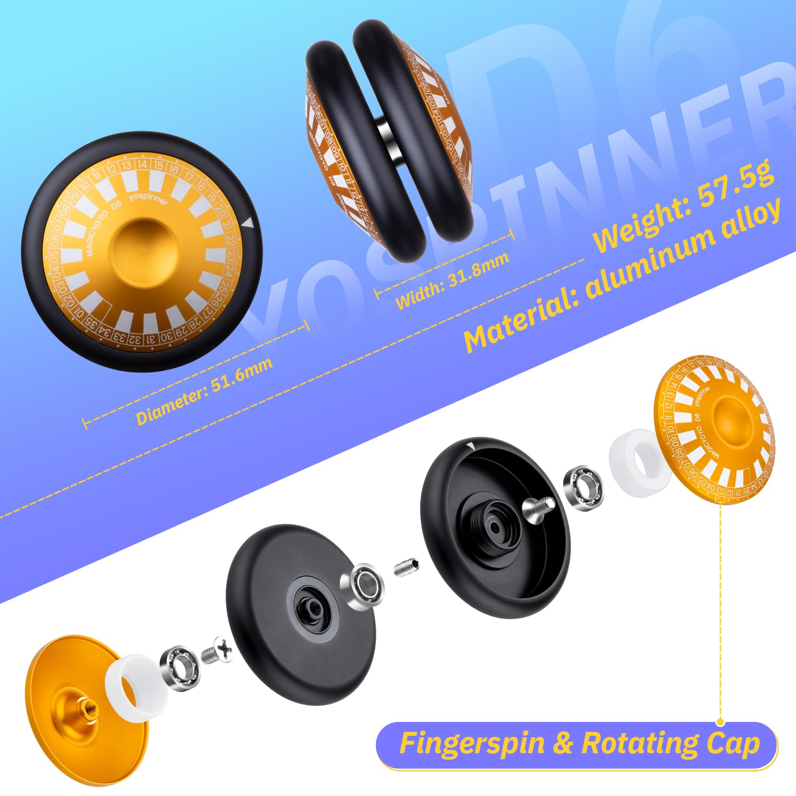 Amazon | MAGICYOYO D6 多機能 ヨーヨー 子供用 8~12歳 指スピン機能