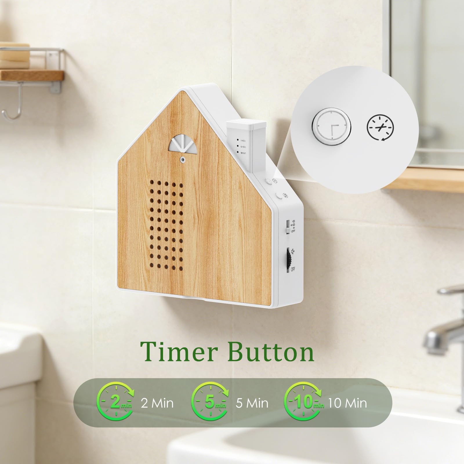 Sound Box Naturale, Canto Uccelli Musicale con Sensore di Movimento,Luci Notturna, 8 Branzi Relax, Regolazione Volume 0-115dB, 3 Timer Impostazioni, Creare SPA Forestale in Casa