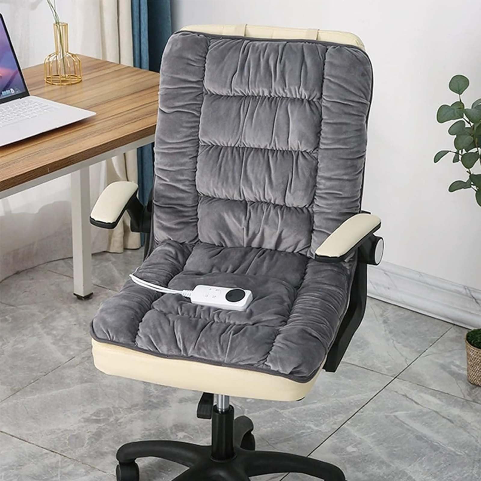 Cuscino Riscaldato Per Sedia Da Ufficio, Cuscino Del Sedile Riscaldato Con 9 Temperature Regolabili E 4 Tempi, Riscaldamento Del Sedile, Rimovibile E Lavabile(Gray)