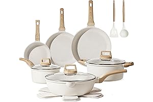 CAROTE Modern Pots and Pans Set: 16-Piece Induction Cookware
