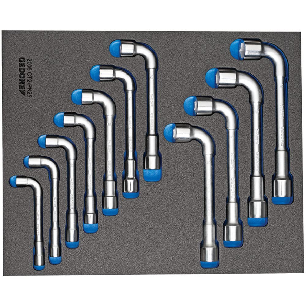 Gedore 2005 CT2-​25PK - Juego de llaves de pipa en módulo CT 2/​4, 11 pzs