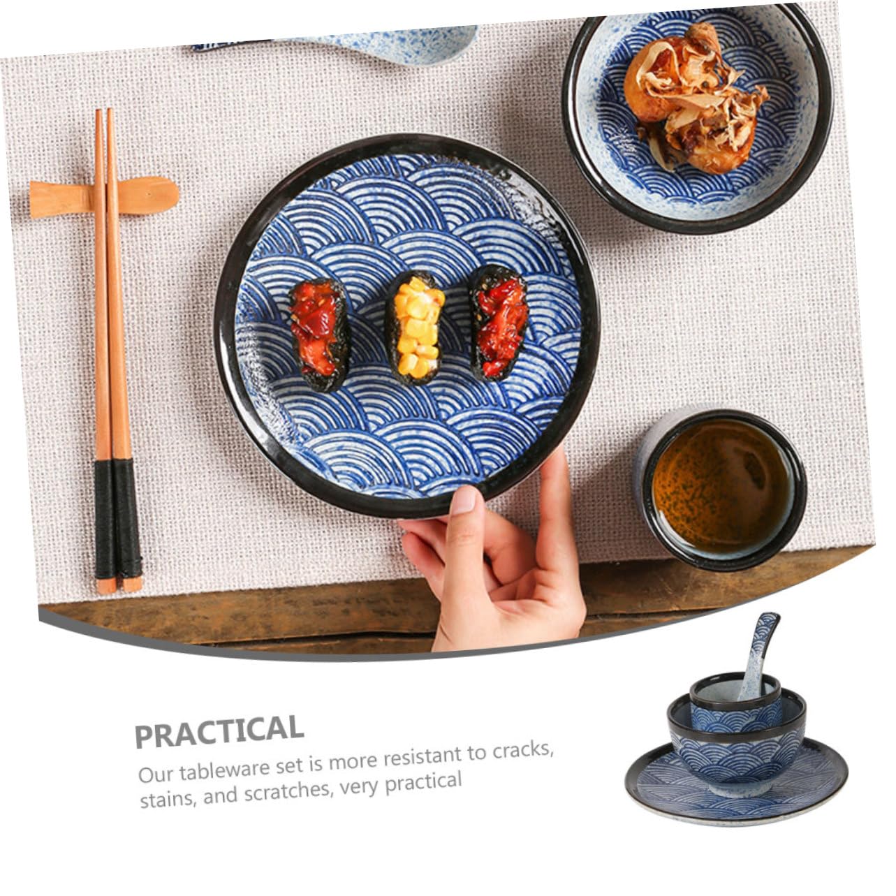 Service de Vaisselle en Céramique Japonaise 1 Lot 4 Pièces