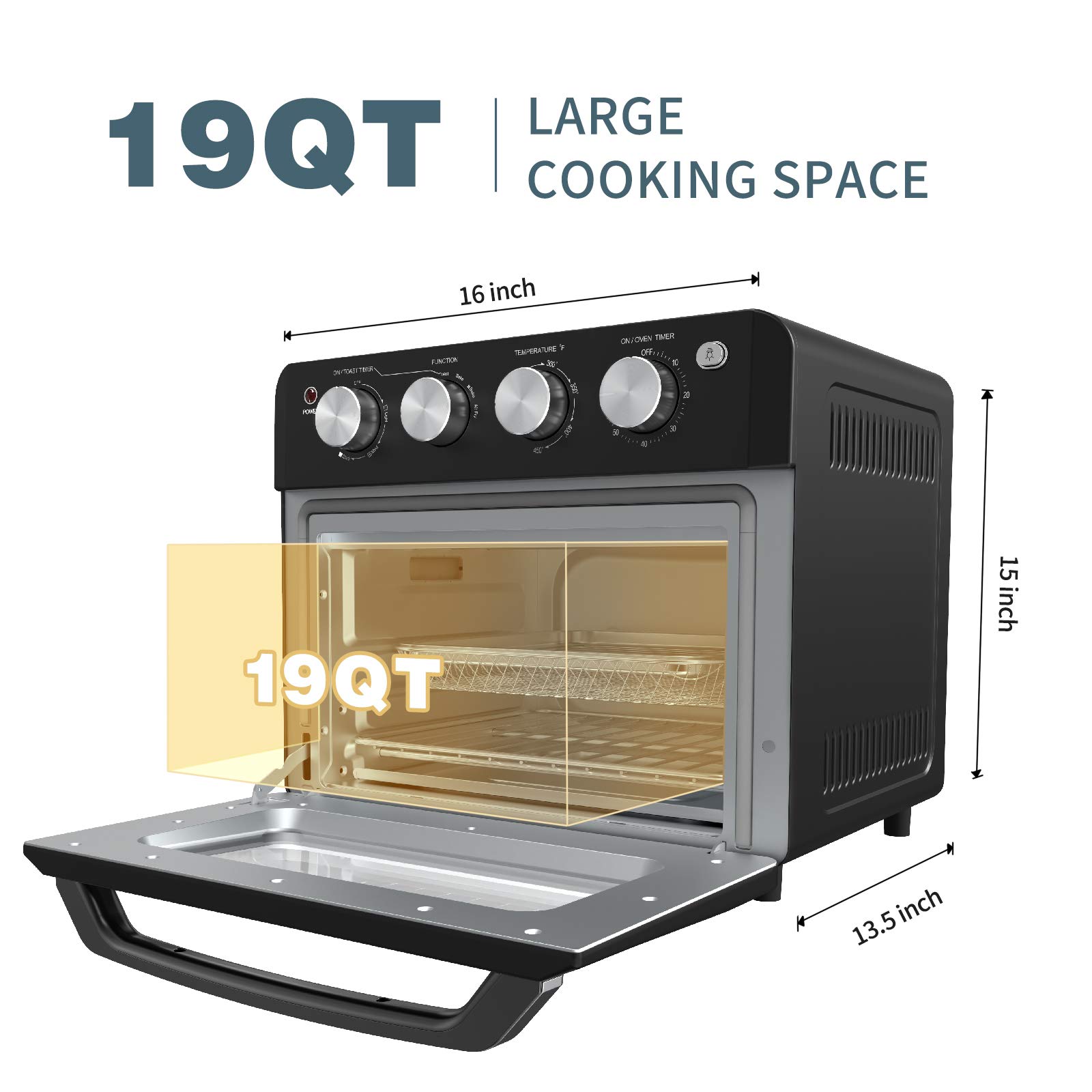 AUMATE Convection Toaster Oven, 19-Quart Counter-top Convection Oven, 7