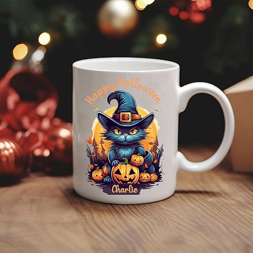 Miniatura 8 de Regalos personalizados para amantes de los gatos de Halloween para mujeres, día de San Valentín, regalos de Halloween para ella, taza de café de