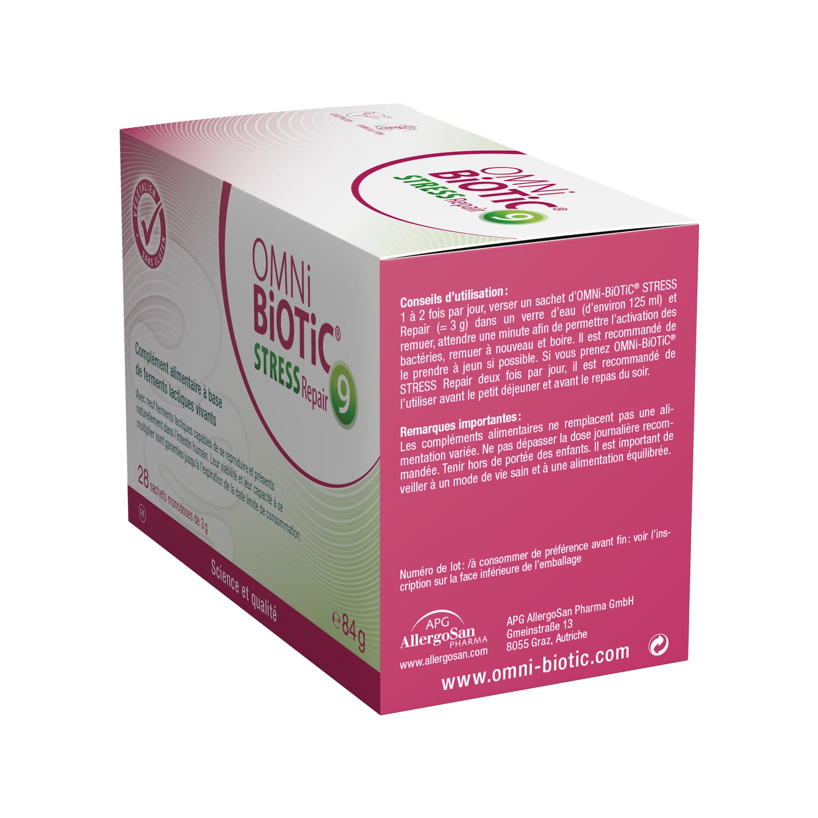 OMNi-BiOTiC STRESS Repair | Probiotique | Stress & Flore intestinale | 9 souches bactériennes | 15 milliards d’UFC par dose journalière | 28 sachets | En poudre
