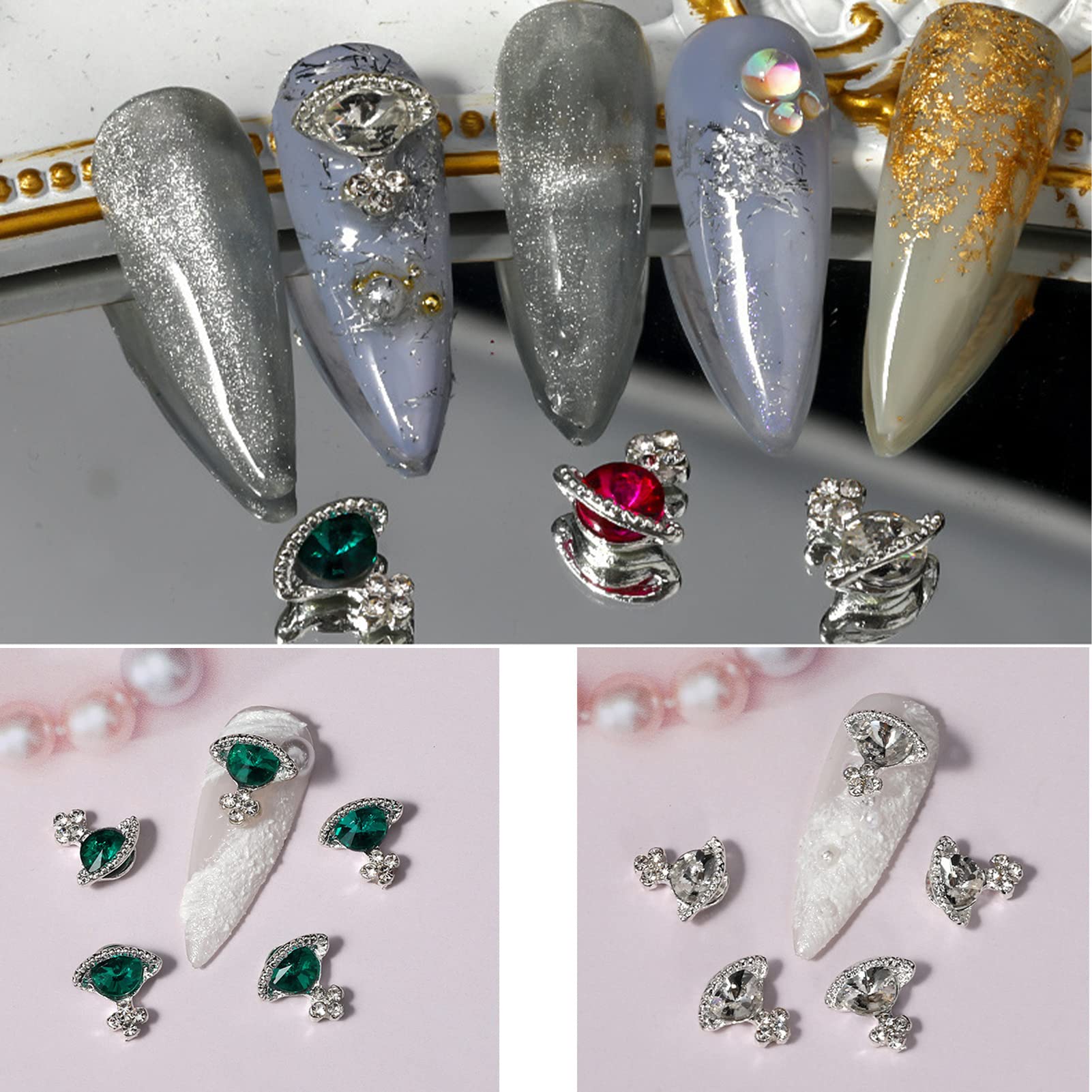 20 Stück Nageldesign Strass-Set – Süße Tier-Motive, 3D-Metallsteine, Für DIY Nail Art Zu Hause Oder Im Salon