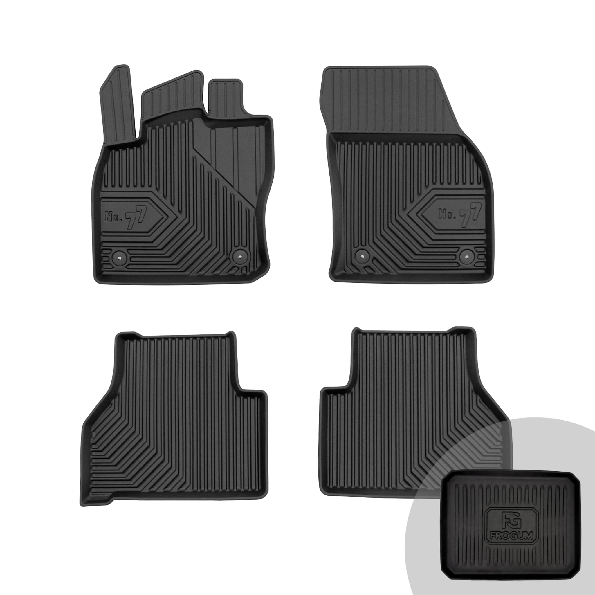 FROGUM No.77 Alfombrillas para Coche Alfombras para Volkswagen Caddy IV Desde 2021 | Borde Alto | para Todo el año | Tamaño