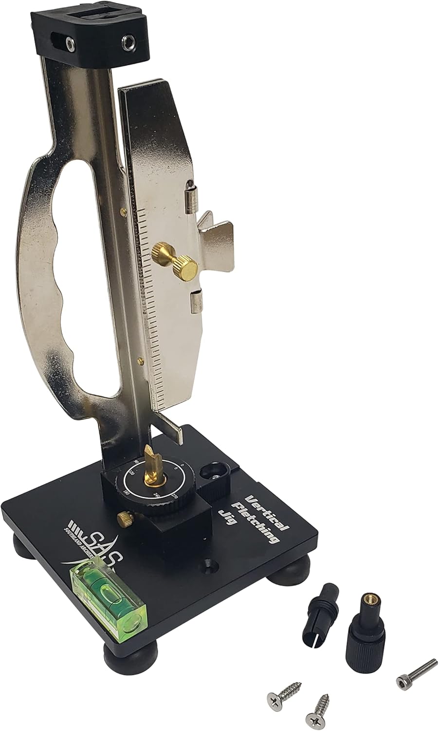 Southland Archery Supply SAS Fletching Jigs Vertical with Straight Clamp for Arrow Vanes Feathers (Silver)