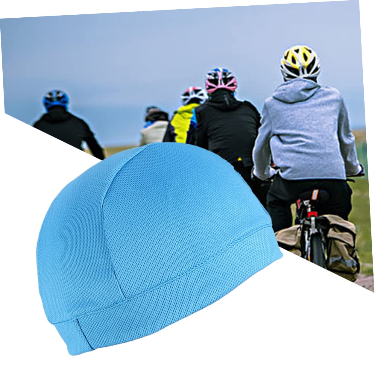 GAROZATION 2pcs Quick Dry Cycling Cap High Elasticity Skull Beanie for Men Women Moisture-Wicking Sports Sweatband for Outdoor Activities Biking and Racing