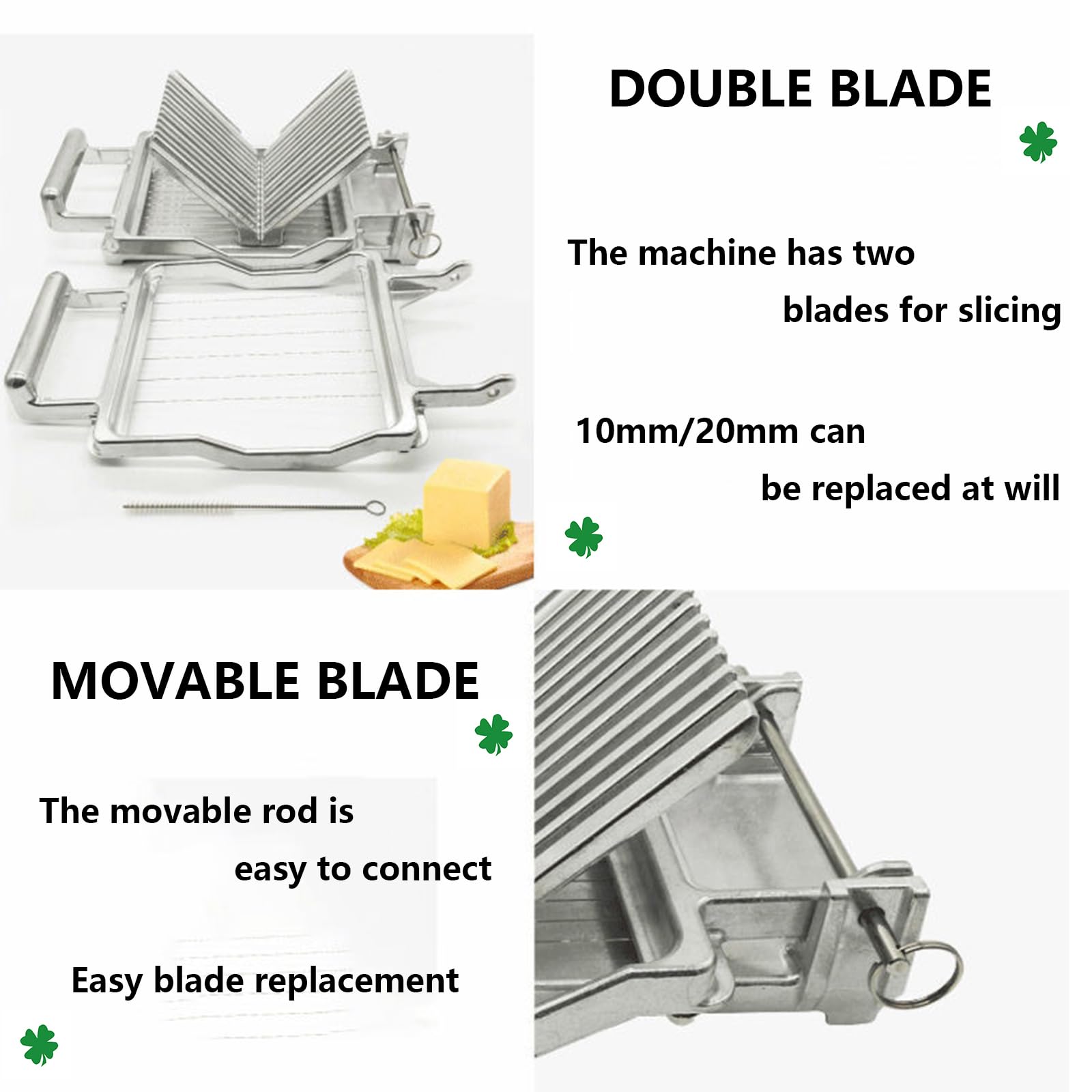 Robuster Käsehobel, Käsehobel Aus Edelstahl Mit Einstellbarer Dicke Und 1 cm Und 2 cm Draht, Schneidwerkzeuge Für Gewerbliche Küchen