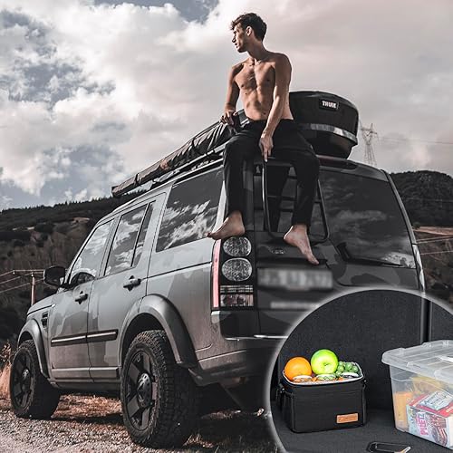 Miniatura 7 de TuErcao Bolsa térmica aislada 624 latas plegable a prueba de fugas con lados blandos para el auto, hielera portátil plegable pequeña para playa,