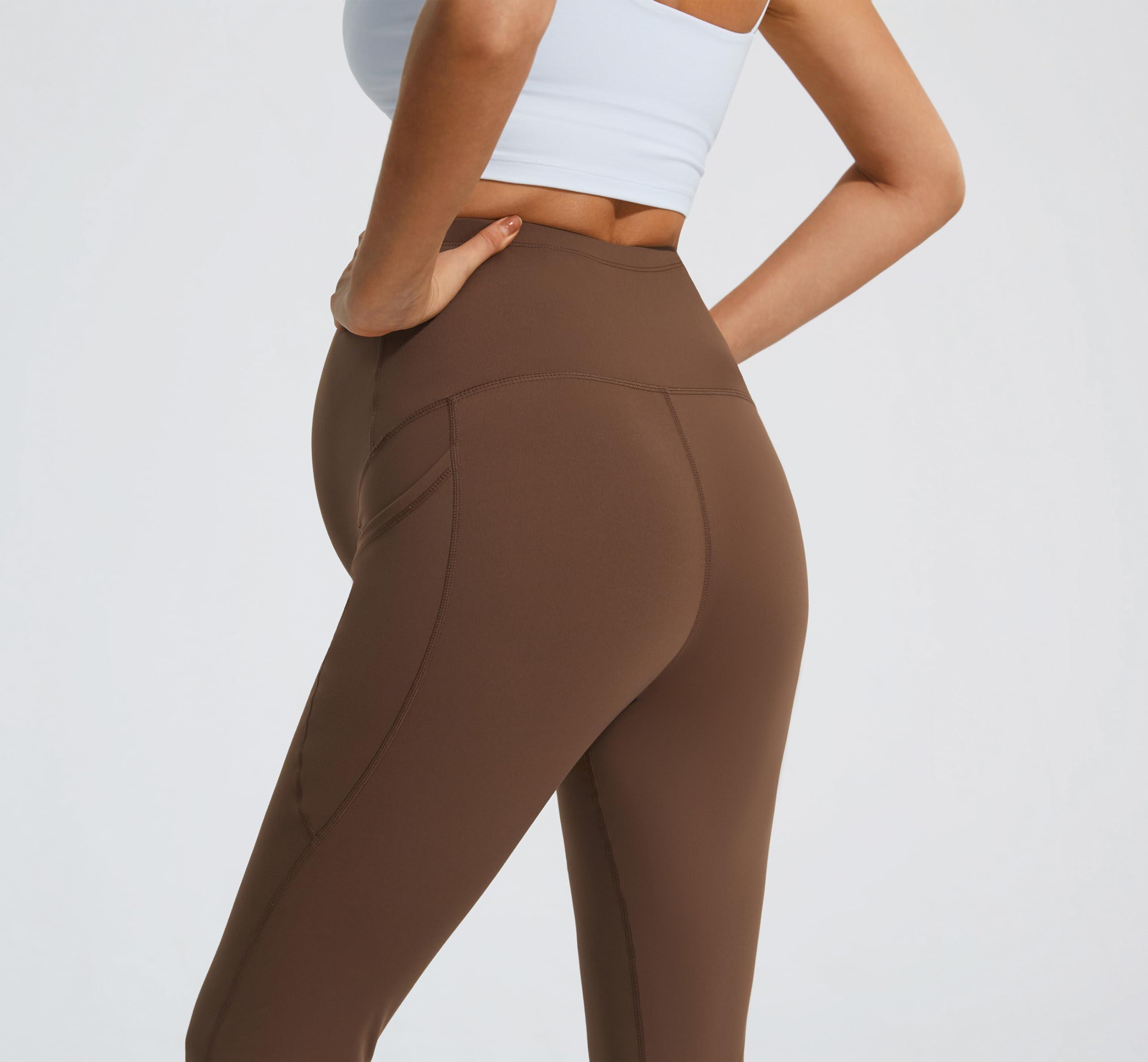 JOYSPELS Smooth Feeling Flare Umstandsleggings über dem Bauch mit Taschen, weiche Bootcut-Schwangerschafts-Yogahose