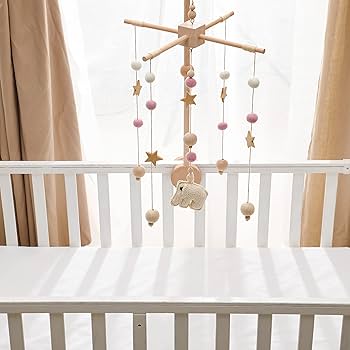 Amazon | Okawari Home ベッドメリー 木製 モービル かぎ針編み