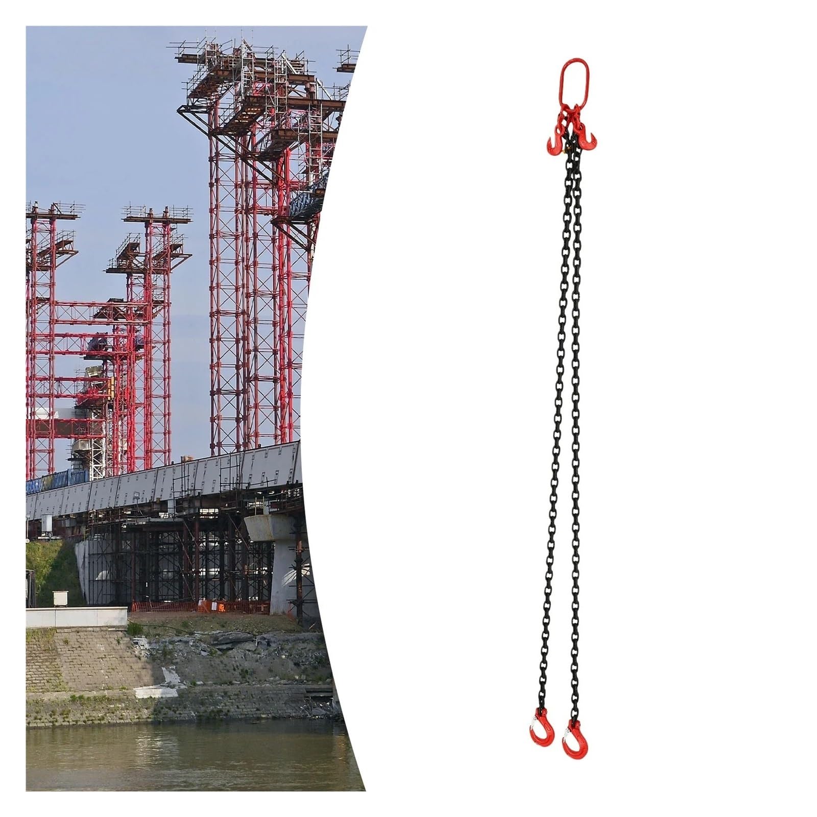 Wieszak Na Łańcuch G80, 2 M, Splotka, Łańcuchy Zatrzymujące, 8 Mm, Dźwig, Wysoka Wytrzymałość, Transport Ładunków 2T, 200 X 15 9 Cm Wciągnik elektryczny