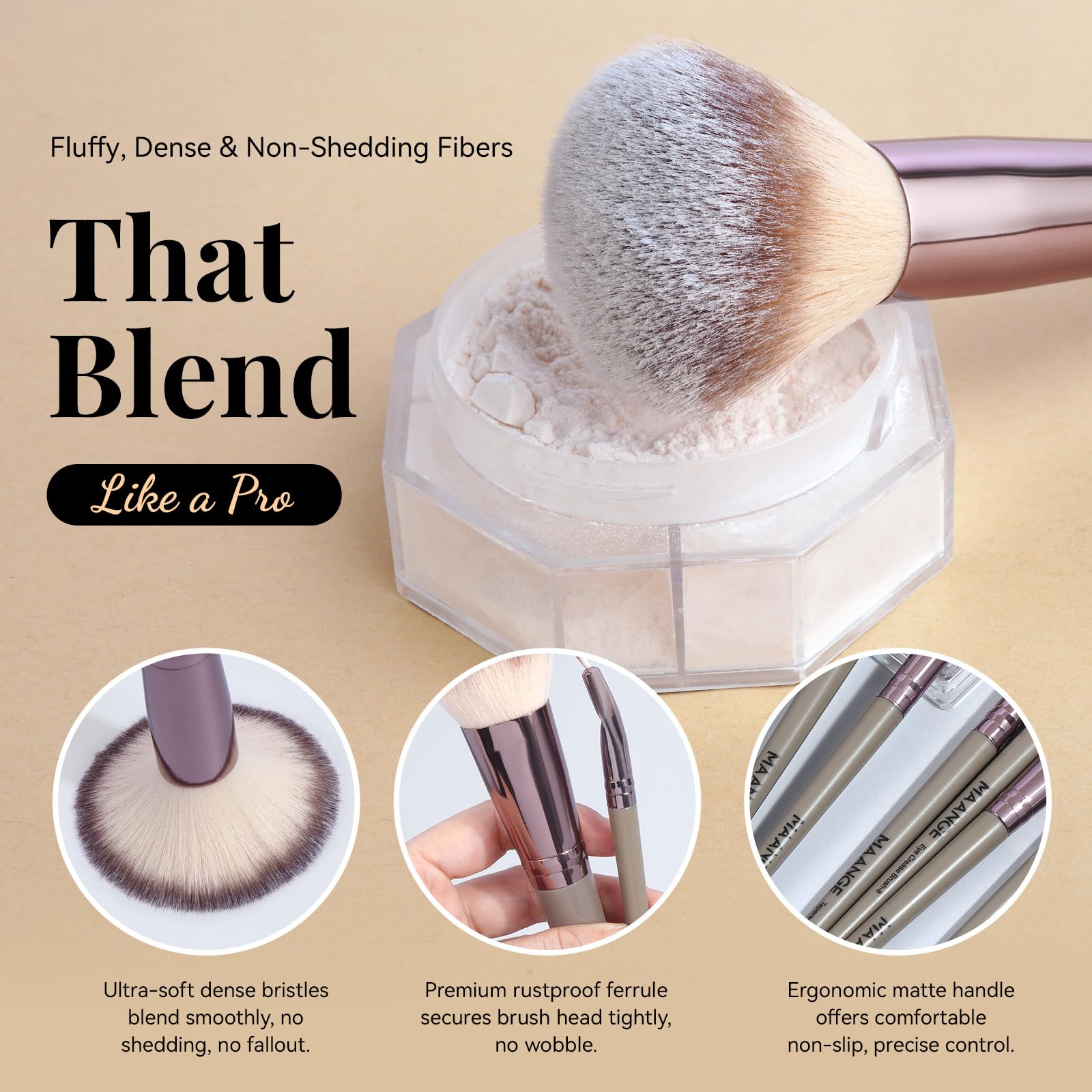 MAANGE 30-teilig Make-up-Pinsel-Set für Grundierung, Puder, Rouge, Concealer, Kontur, professionelles für Augen- und Gesichtskosmetik