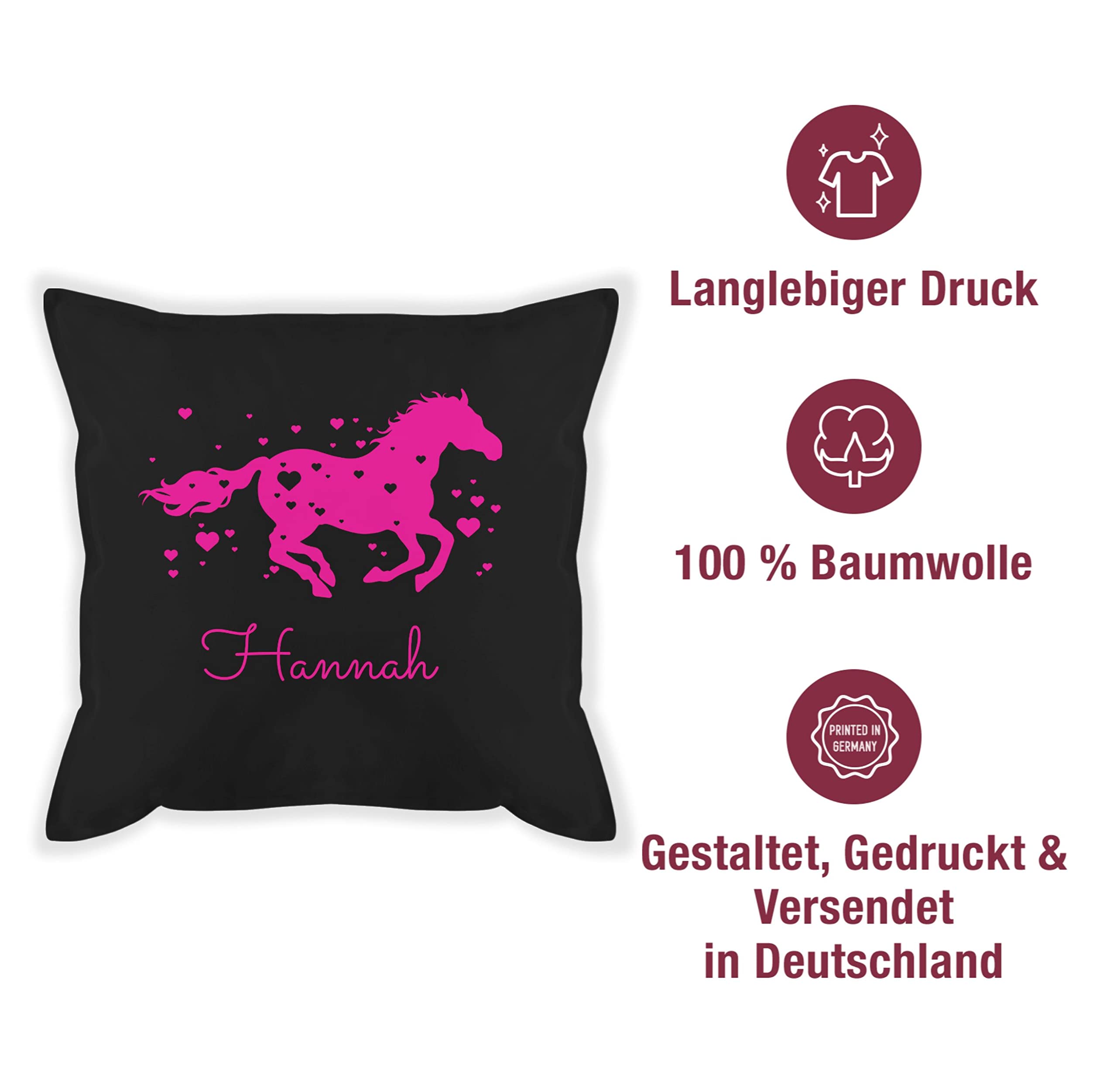 Personalisiertes Pferdekissen 50x50 Cm – Mit Namensdruck, Pink, Geschenk Für Pferdeliebhaber