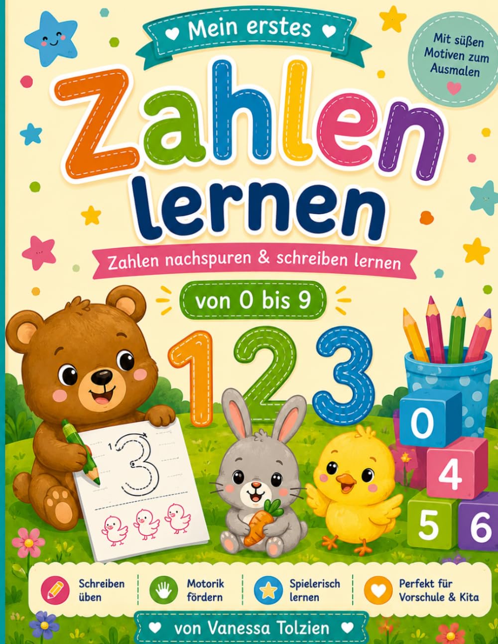 Mein erstes Zahlen lernen: Zahlen nachspuren & schreiben lernen von 0 bis 9