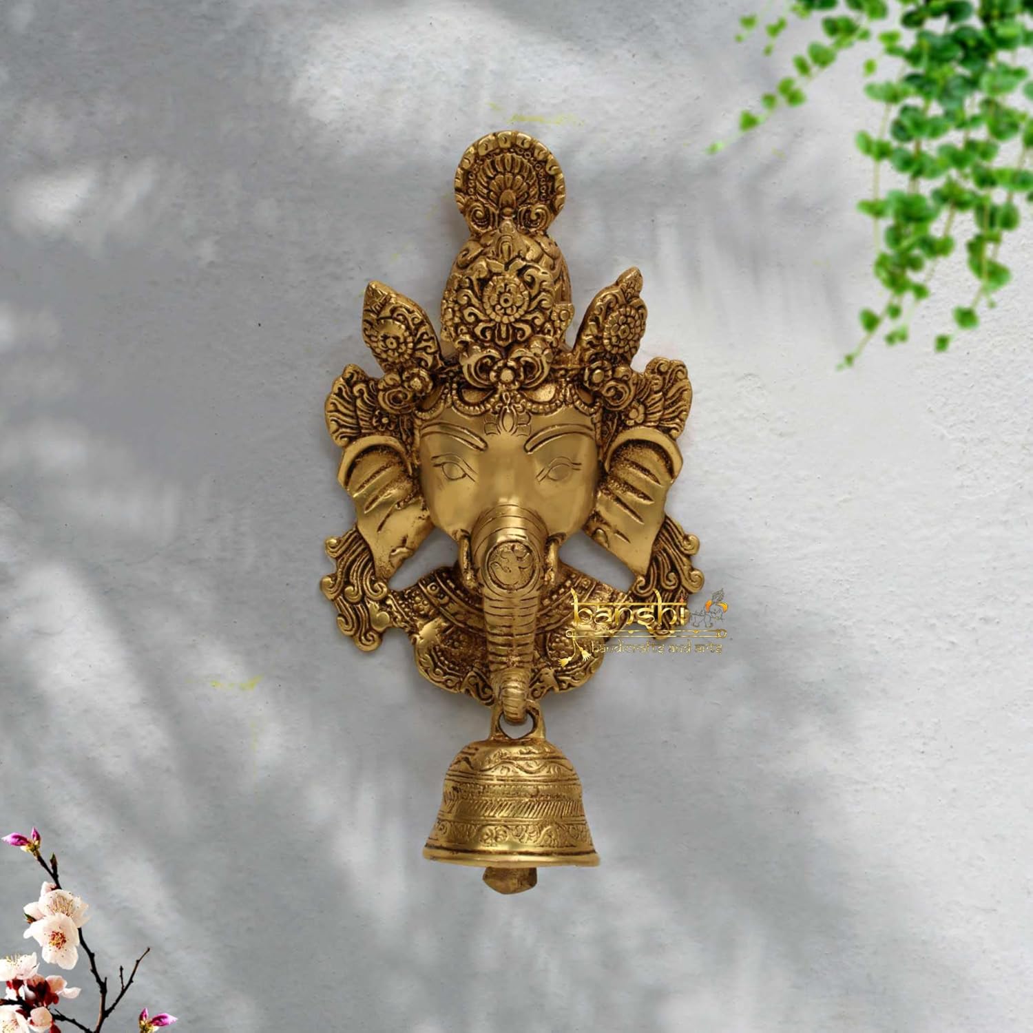 Buy Sudarshan Arts 10" Brass Ganesha Wall Hanging, Ganesha Wall Decor ...