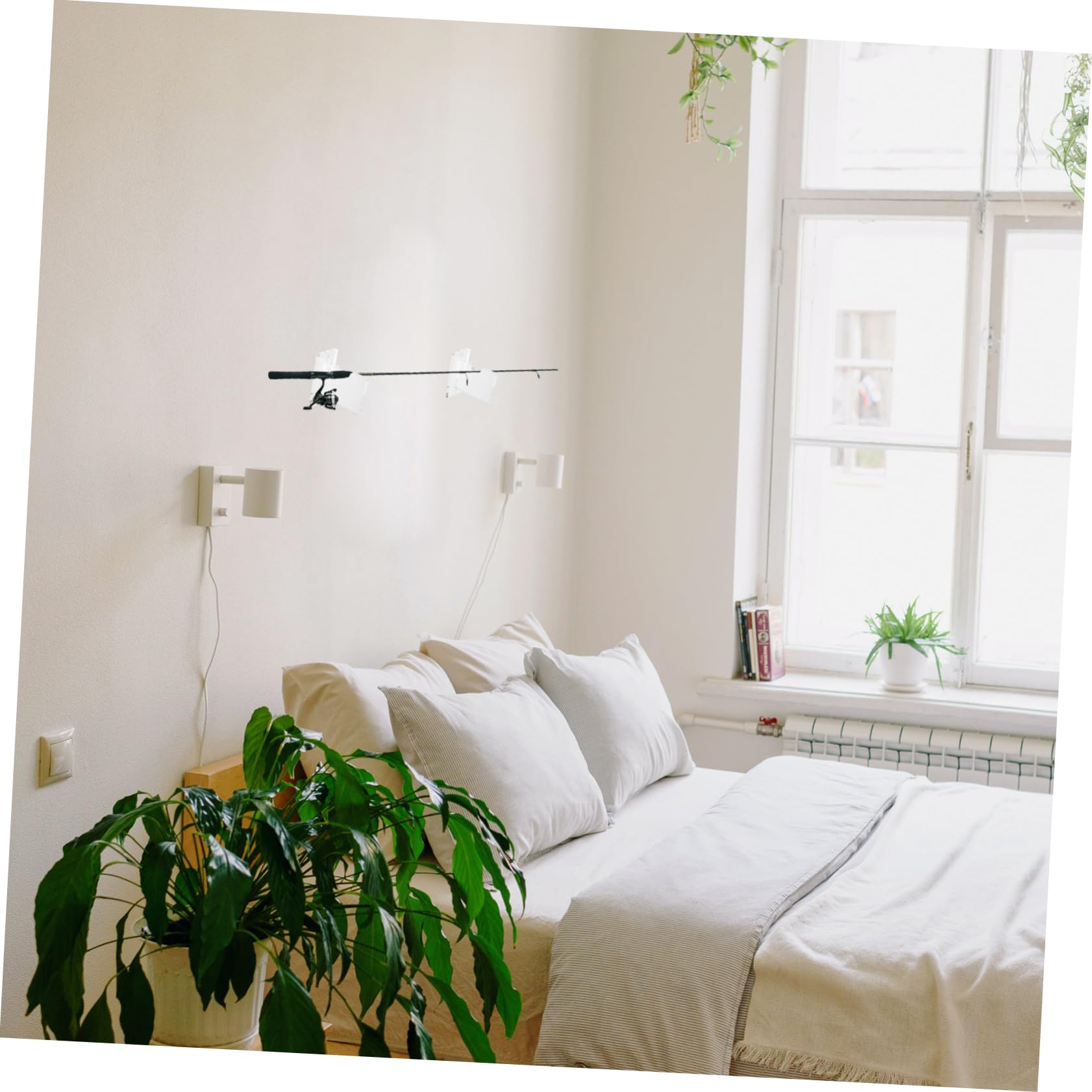 NULYLU Fishing Pole Stand Wall Mount Rod Rack 1 Pair Wall Rack Fishing Rod Holder